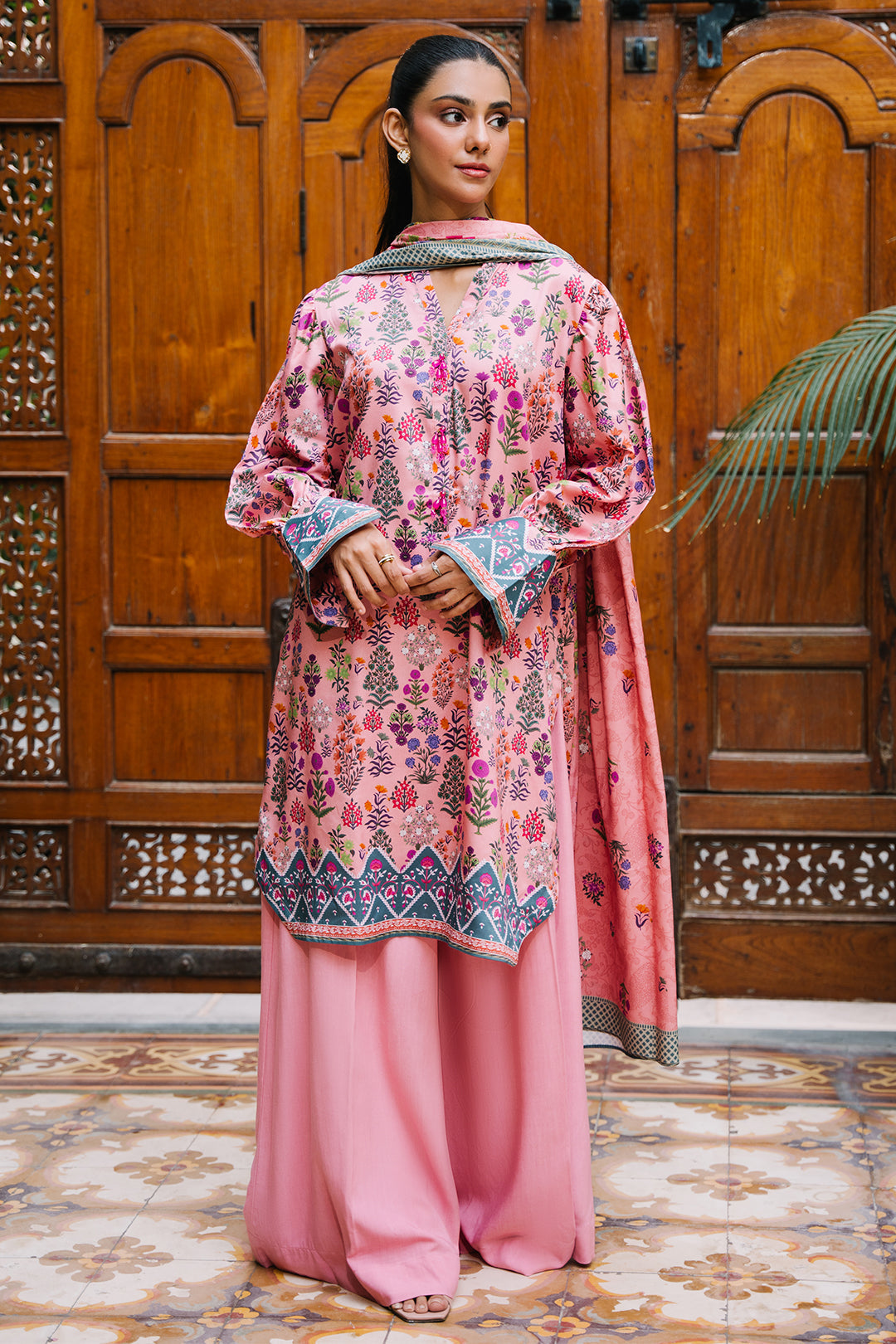 Zellbury | Unstitched 3 Piece Viscose | Shirt Shalwar Dupatta - 0206 - Designer Dress with Intricate embroidery and embellishments. Shop elegent wedding dress at Maria Faisal.