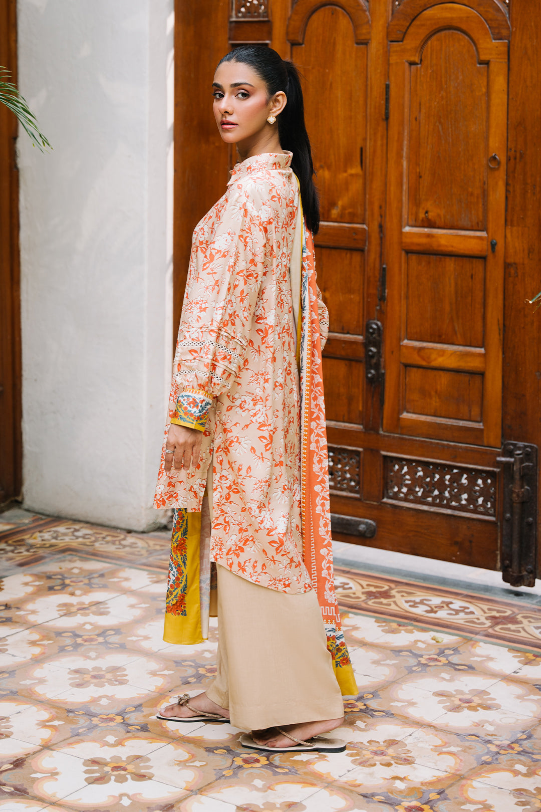 Zellbury | Unstitched 3 Piece Viscose | Shirt Shalwar Dupatta - 0207 - Designer Dress with Intricate embroidery and embellishments. Shop elegent wedding dress at Maria Faisal.