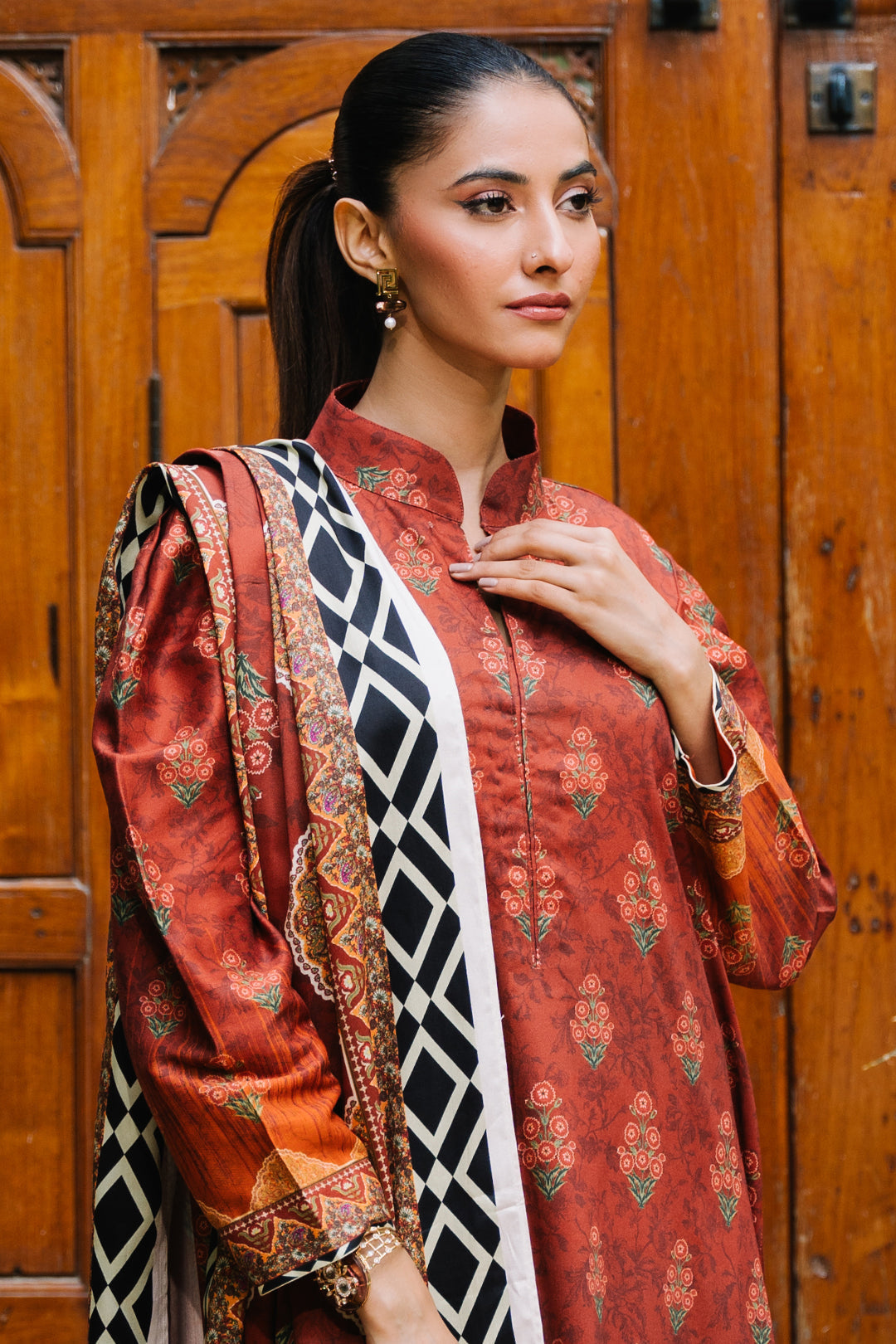 Zellbury | Unstitched 3 Piece Viscose | Shirt Shalwar Dupatta - 0208 - Designer Dress with Intricate embroidery and embellishments. Shop elegent wedding dress at Maria Faisal.
