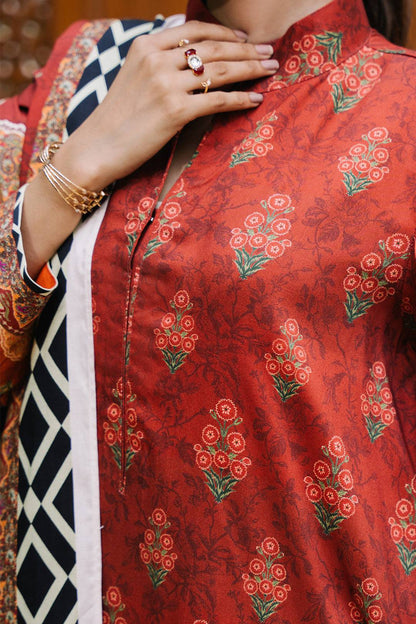 Zellbury | Unstitched 3 Piece Viscose | Shirt Shalwar Dupatta - 0208 by Maria Faisal - Registered Vendor of : Zellbury Women - type : Essential Unstitched - 100% original wedding dresses