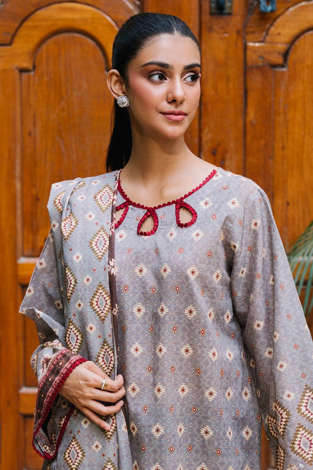 Zellbury | Unstitched 3 Piece Karandi | Shirt Shalwar Dupatta - 0209 by Maria Faisal - Registered Vendor of : Zellbury Women - type : Essential Unstitched - 100% original wedding dresses