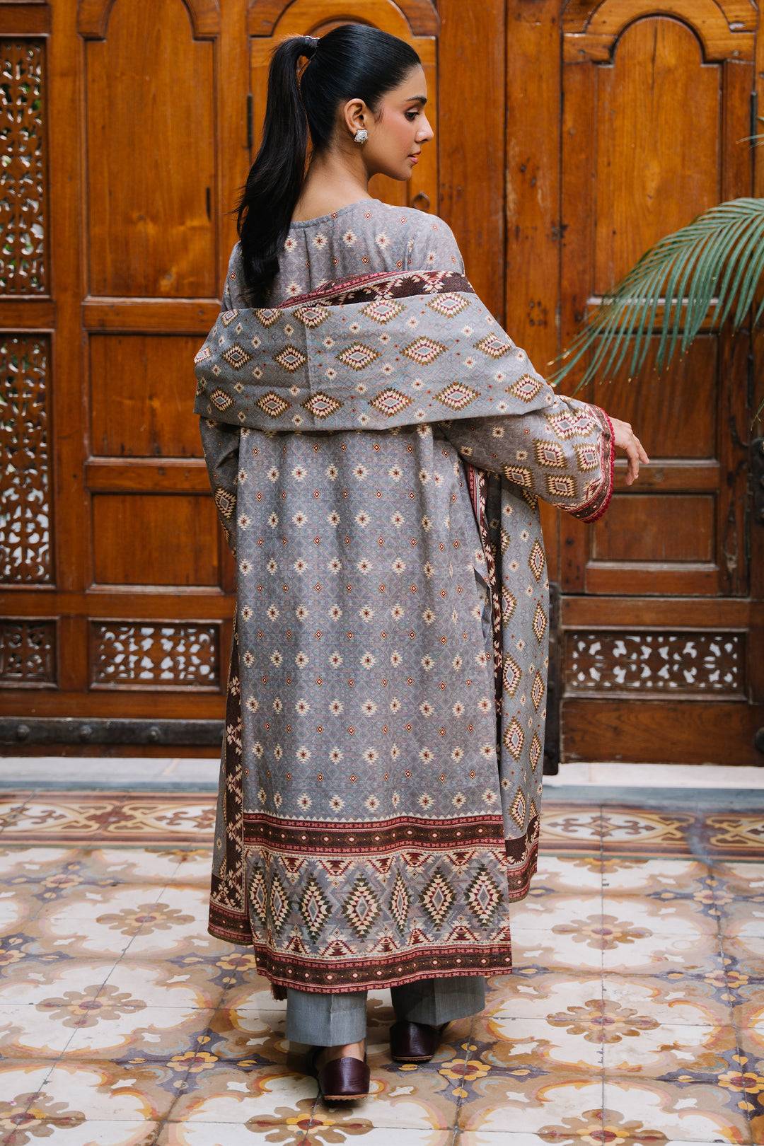 Zellbury | Unstitched 3 Piece Karandi | Shirt Shalwar Dupatta - 0209 by Maria Faisal - Registered Vendor of : Zellbury Women - type : Essential Unstitched - 100% original wedding dresses