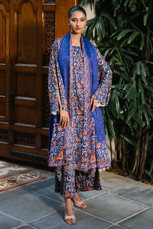 Zellbury | Unstitched 3 Piece Viscose | Shirt Shalwar Dupatta - 0215 by Maria Faisal - Registered Vendor of : Zellbury Women - type : Essential Unstitched - 100% original wedding dresses