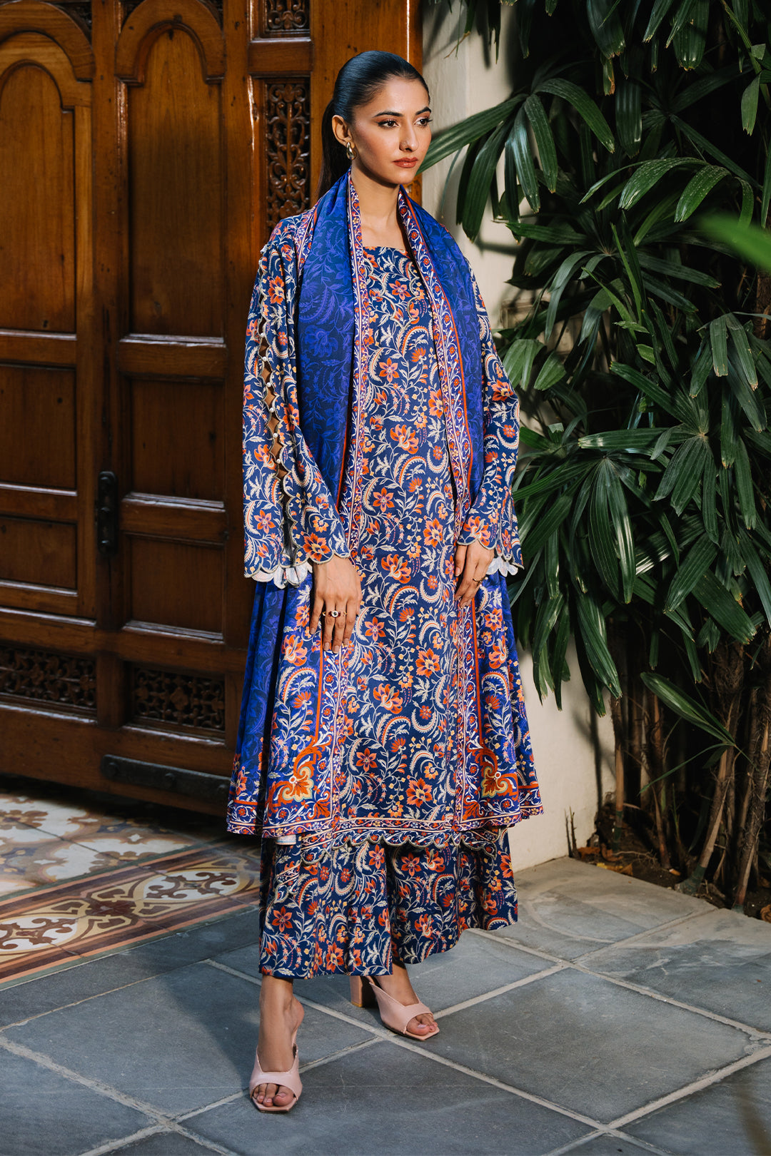 Zellbury | Unstitched 3 Piece Viscose | Shirt Shalwar Dupatta - 0215 - Designer Dress with Intricate embroidery and embellishments. Shop elegent wedding dress at Maria Faisal.