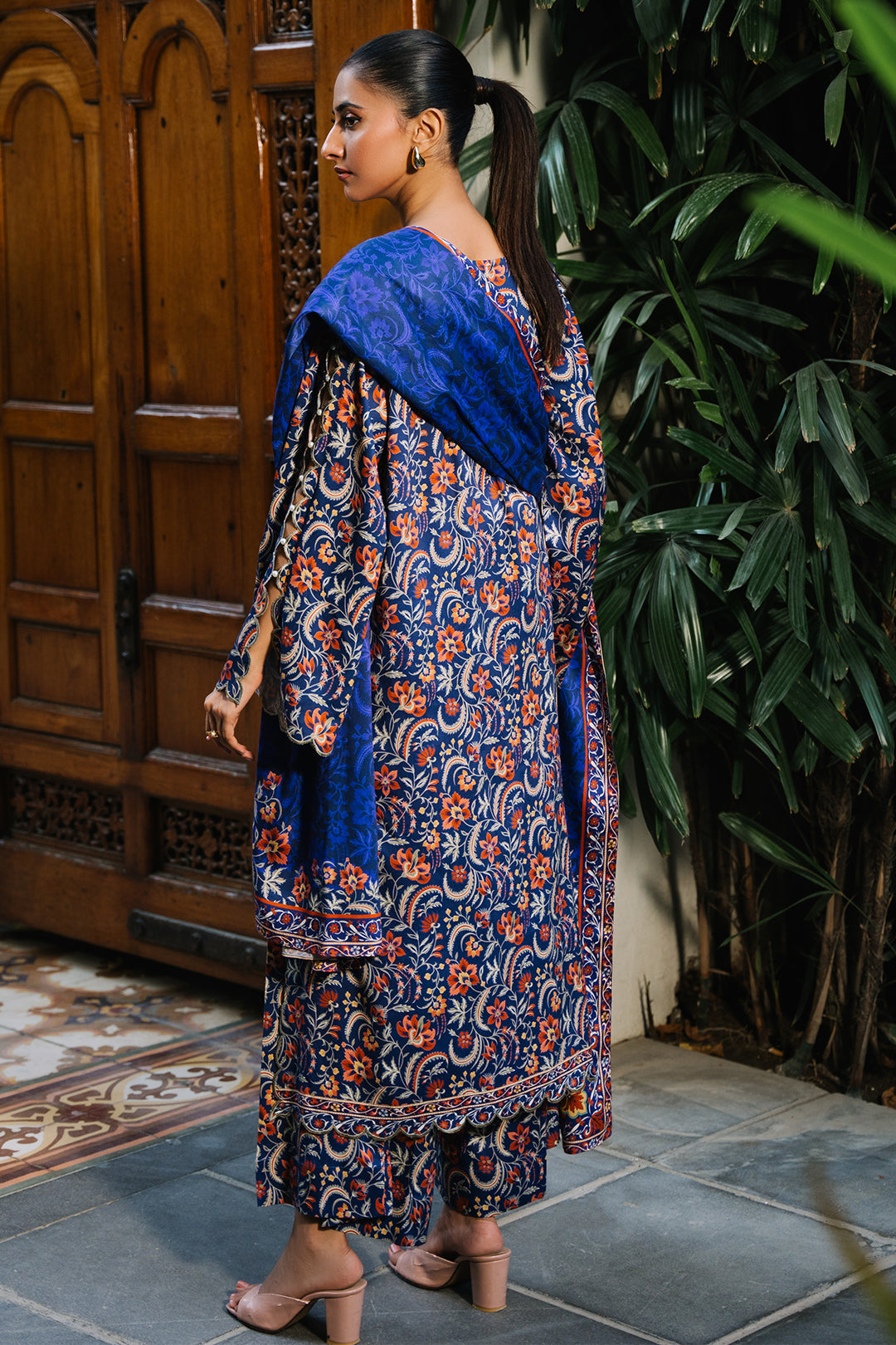 Zellbury | Unstitched 3 Piece Viscose | Shirt Shalwar Dupatta - 0215 - Designer Dress with Intricate embroidery and embellishments. Shop elegent wedding dress at Maria Faisal.