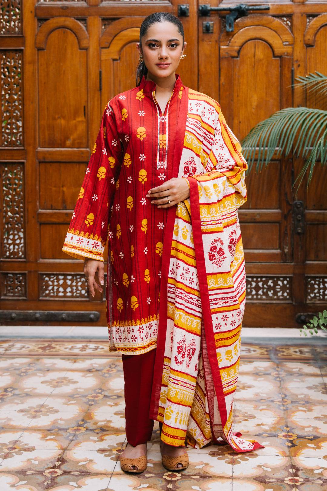 Zellbury | Unstitched 3 Piece Khaddar | Shirt Shalwar Dupatta - 0271 by Maria Faisal - Registered Vendor of : Zellbury Women - type : Essential Unstitched - 100% original wedding dresses