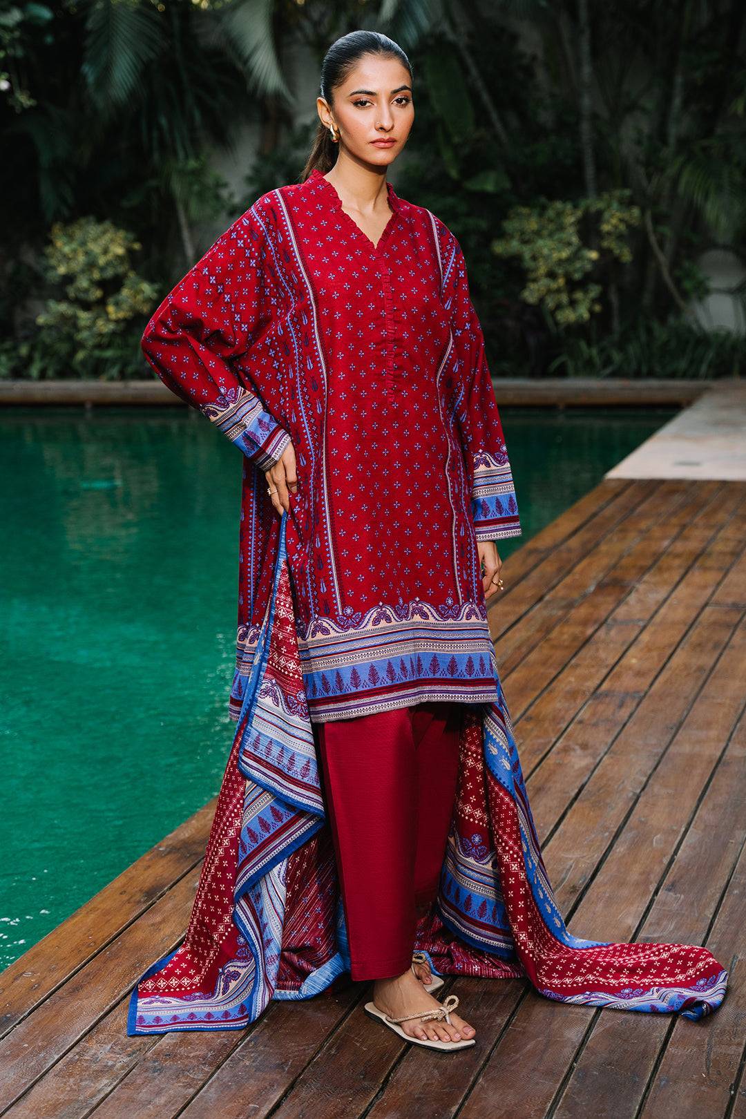 Zellbury | Unstitched 3 Piece Khaddar | Shirt Shalwar Dupatta - 0273 by Maria Faisal - Registered Vendor of : Zellbury Women - type : Essential Unstitched - 100% original wedding dresses