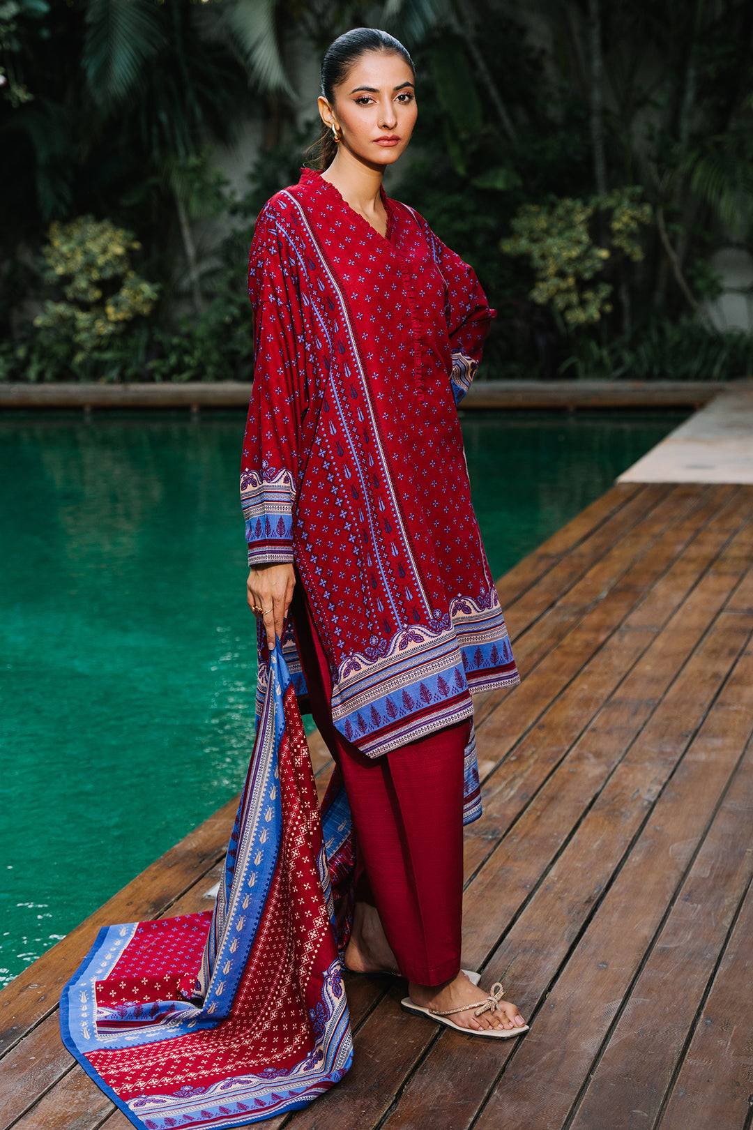 Zellbury | Unstitched 3 Piece Khaddar | Shirt Shalwar Dupatta - 0273 by Maria Faisal - Registered Vendor of : Zellbury Women - type : Essential Unstitched - 100% original wedding dresses