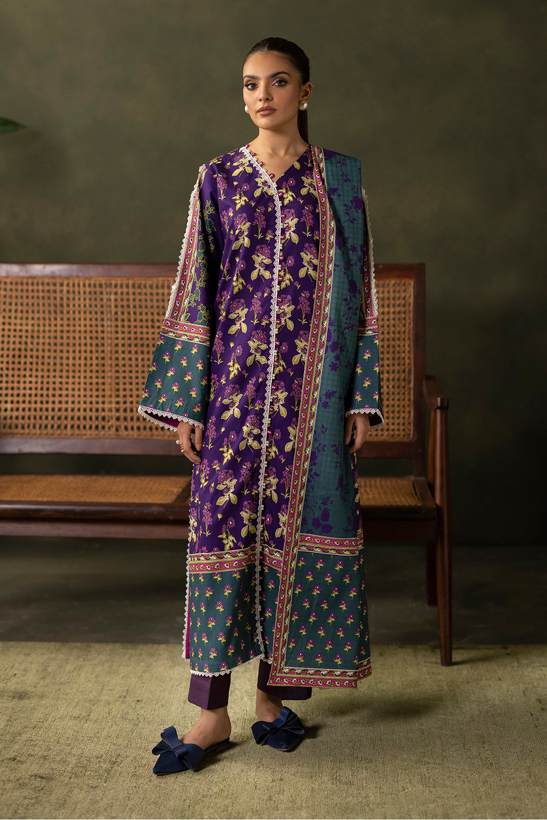 Zellbury | Unstitched 3 Piece Khaddar | Shirt Shalwar Dupatta - 0279 - Designer Dress with Intricate embroidery and embellishments. Shop elegent wedding dress at Maria Faisal.