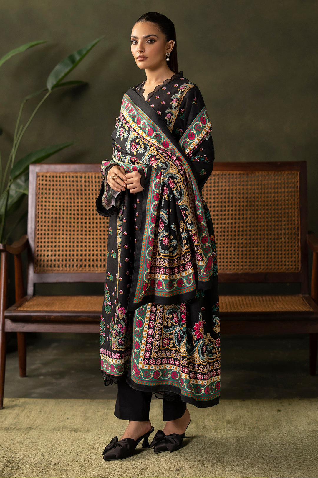 Zellbury | Unstitched 3 Piece Khaddar | Shirt Shalwar Shawl - 0286 - Designer Dress with Intricate embroidery and embellishments. Shop elegent wedding dress at Maria Faisal.