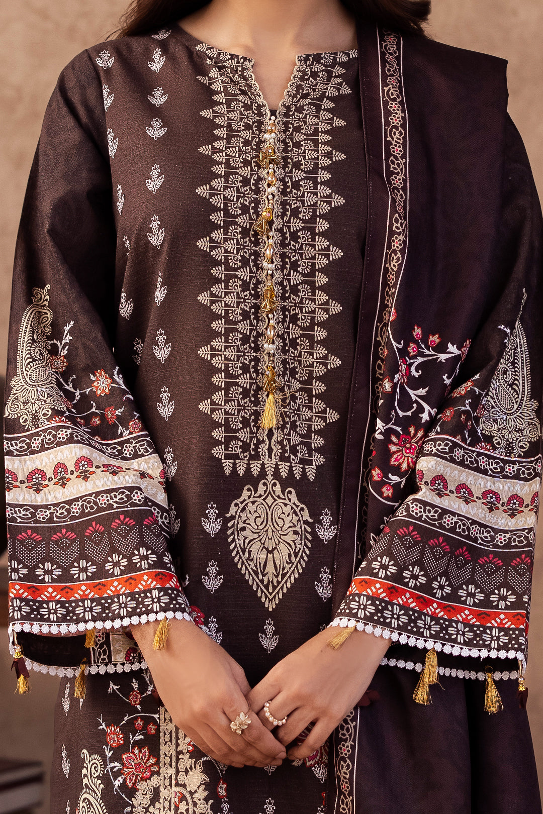 Zellbury | Unstitched 3 Piece Khaddar | Shirt Shalwar Dupatta - 0288 - Designer Dress with Intricate embroidery and embellishments. Shop elegent wedding dress at Maria Faisal.