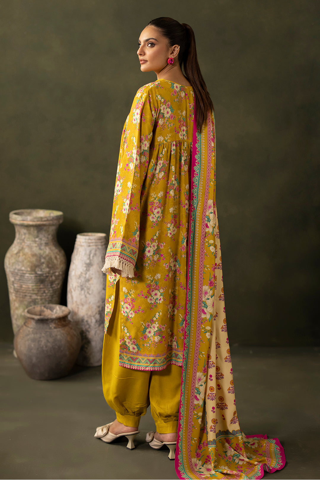 Zellbury | Unstitched 3 Piece Viscose | Shirt Shalwar Dupatta - 0289 - Designer Dress with Intricate embroidery and embellishments. Shop elegent wedding dress at Maria Faisal.