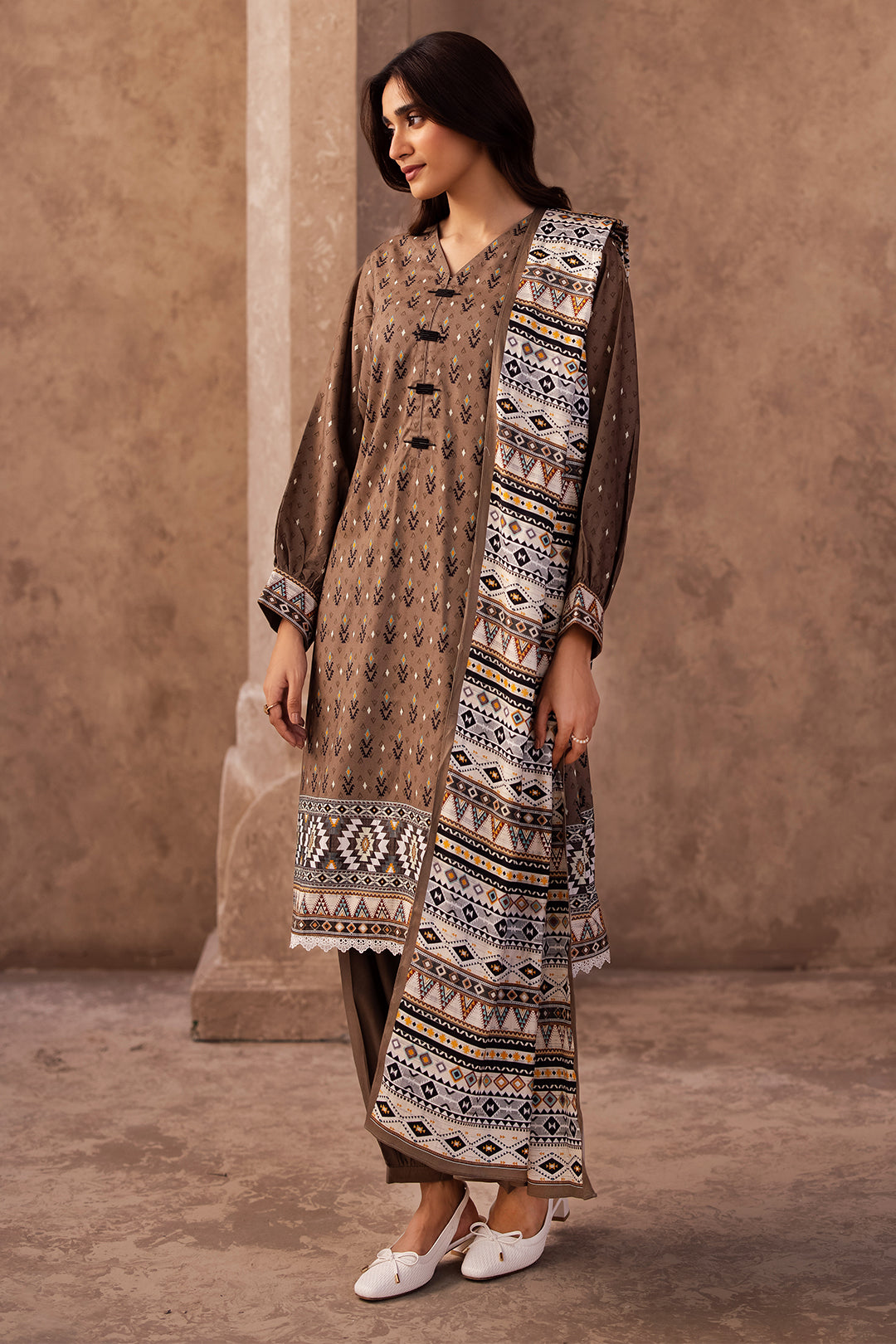 Zellbury | Unstitched 3 Piece Viscose | Shirt Shalwar Dupatta - 0293 - Designer Dress with Intricate embroidery and embellishments. Shop elegent wedding dress at Maria Faisal.