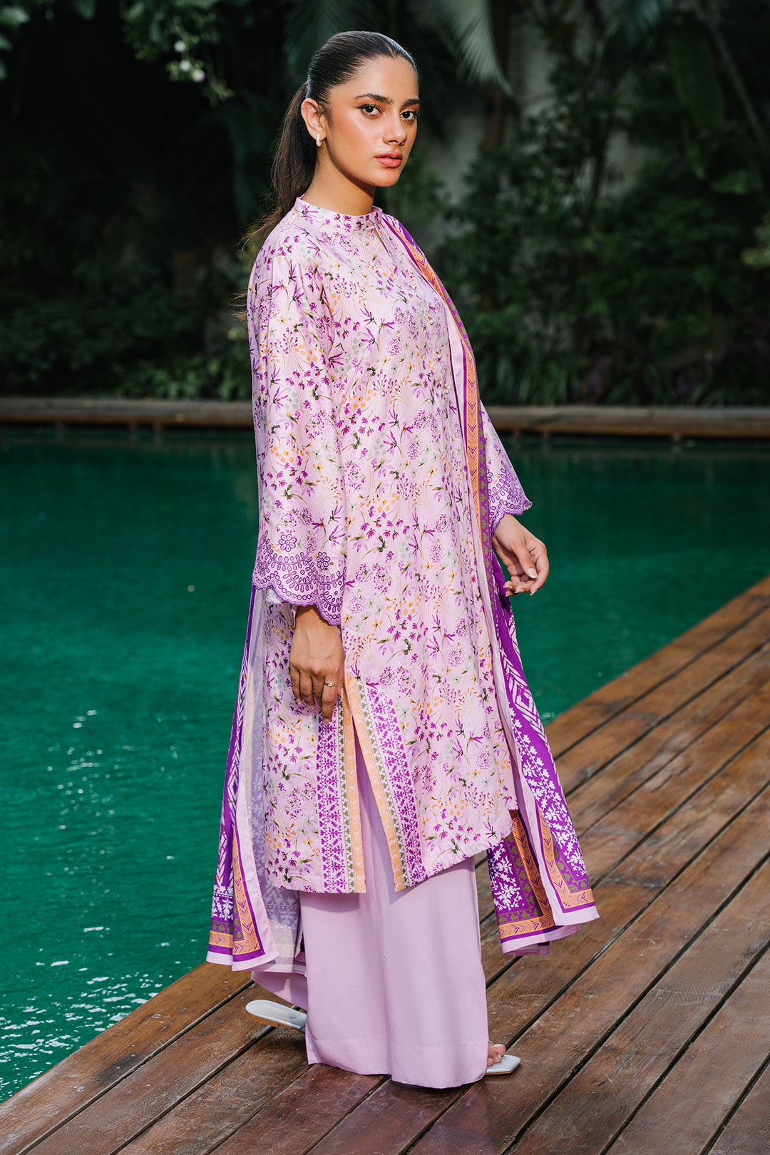 Zellbury | Unstitched 3 Piece Viscose | Shirt Shalwar Dupatta - 0295 - Designer Dress with Intricate embroidery and embellishments. Shop elegent wedding dress at Maria Faisal.