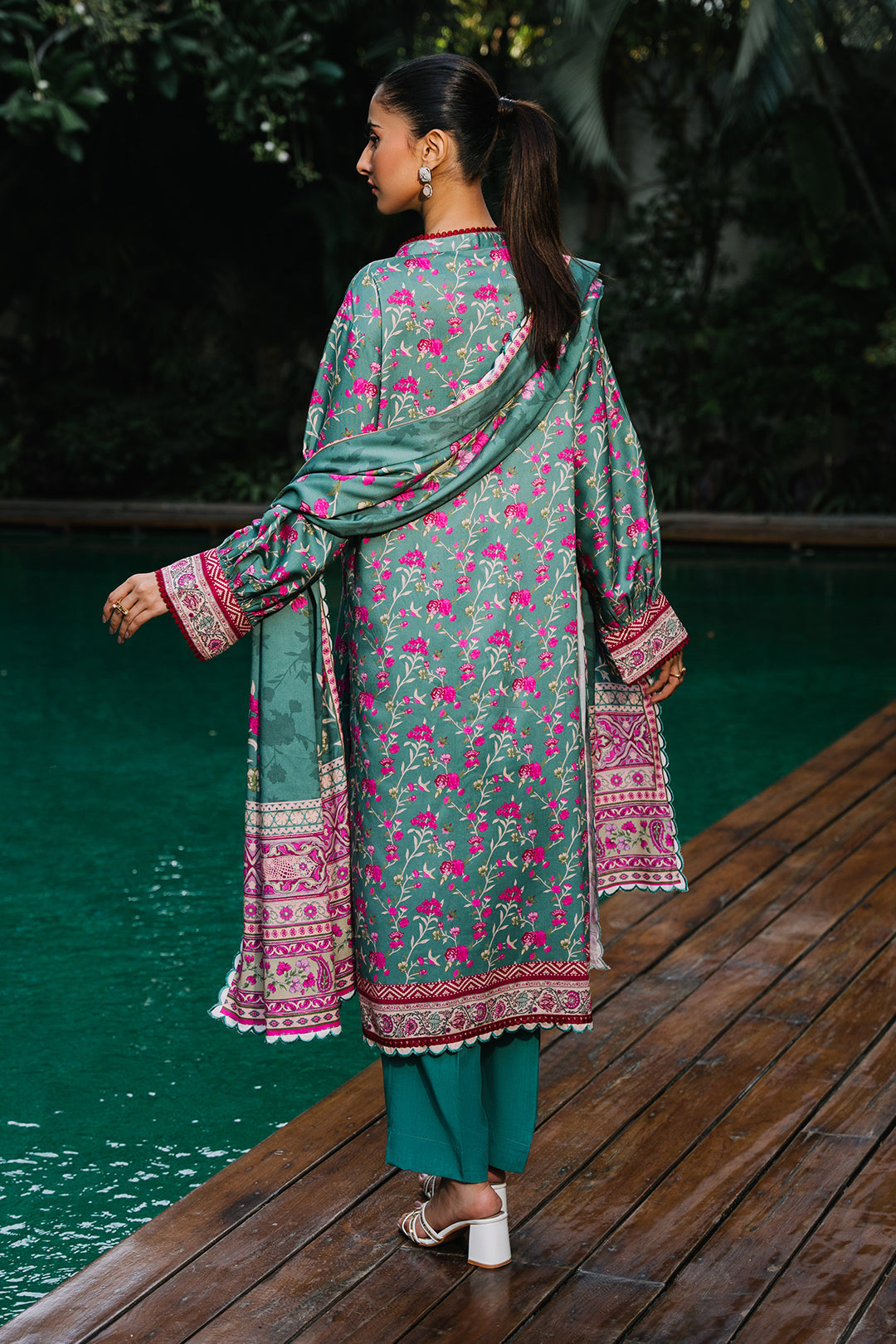 Zellbury | Unstitched 3 Piece Viscose | Shirt Shalwar Dupatta - 0296 - Designer Dress with Intricate embroidery and embellishments. Shop elegent wedding dress at Maria Faisal.