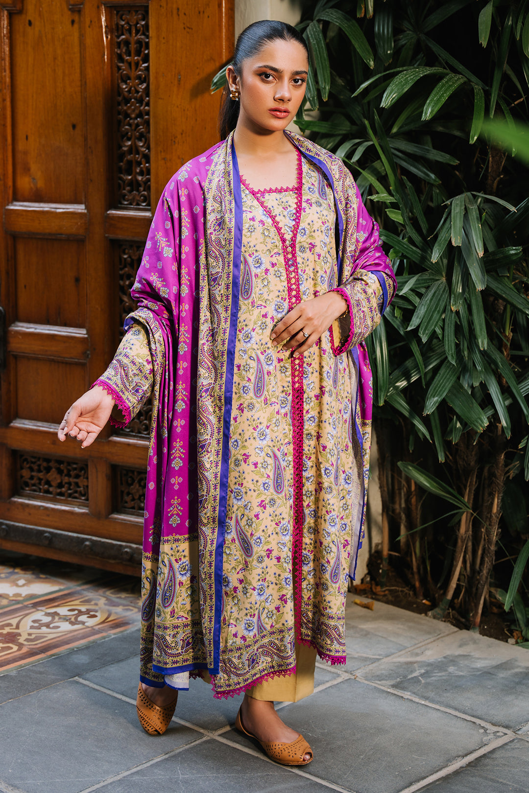 Zellbury | Unstitched 3 Piece Viscose | Shirt Shalwar Dupatta - 0297 - Designer Dress with Intricate embroidery and embellishments. Shop elegent wedding dress at Maria Faisal.