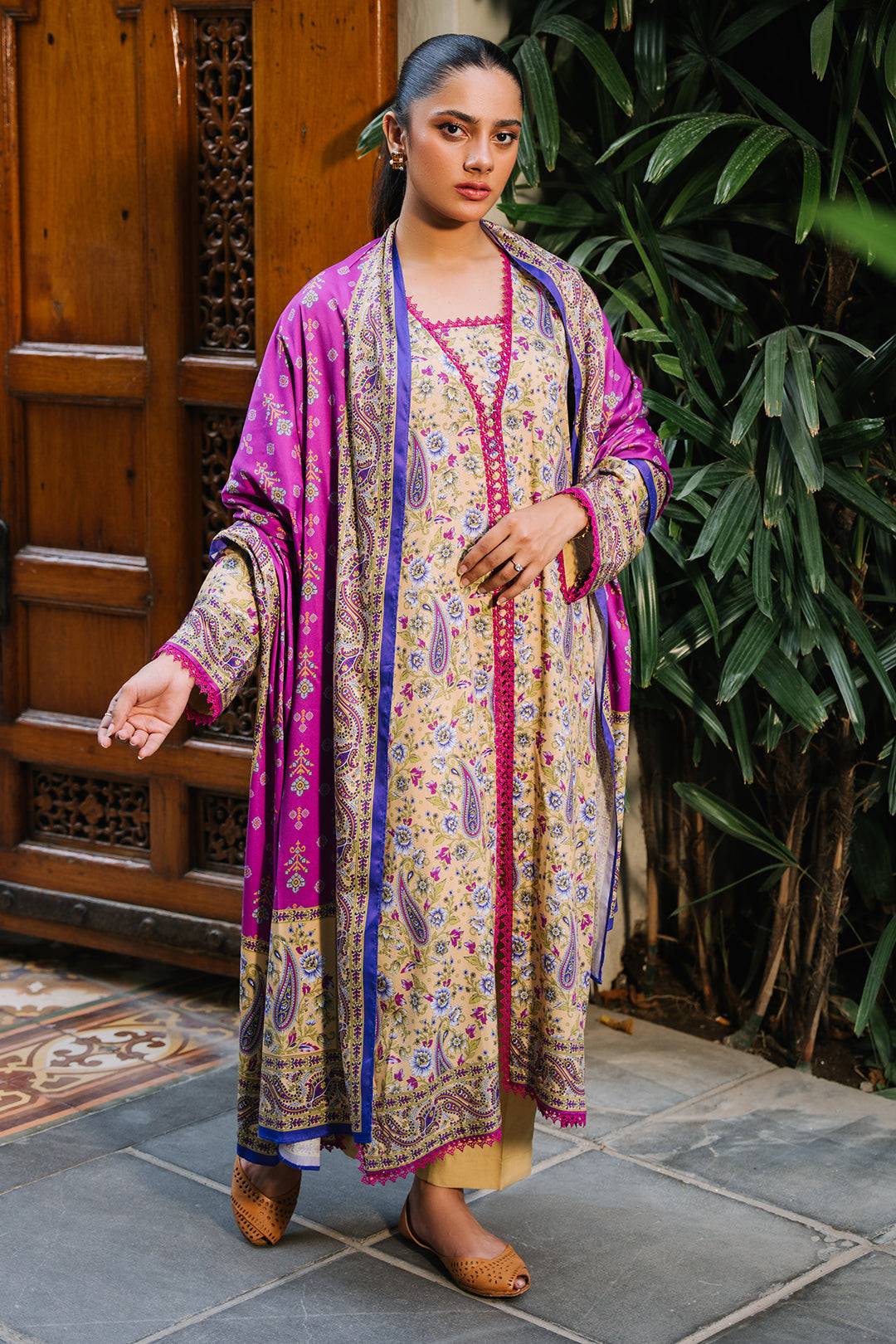 Zellbury | Unstitched 3 Piece Viscose | Shirt Shalwar Dupatta - 0297 by Maria Faisal - Registered Vendor of : Zellbury Women - type : Essential Unstitched - 100% original wedding dresses