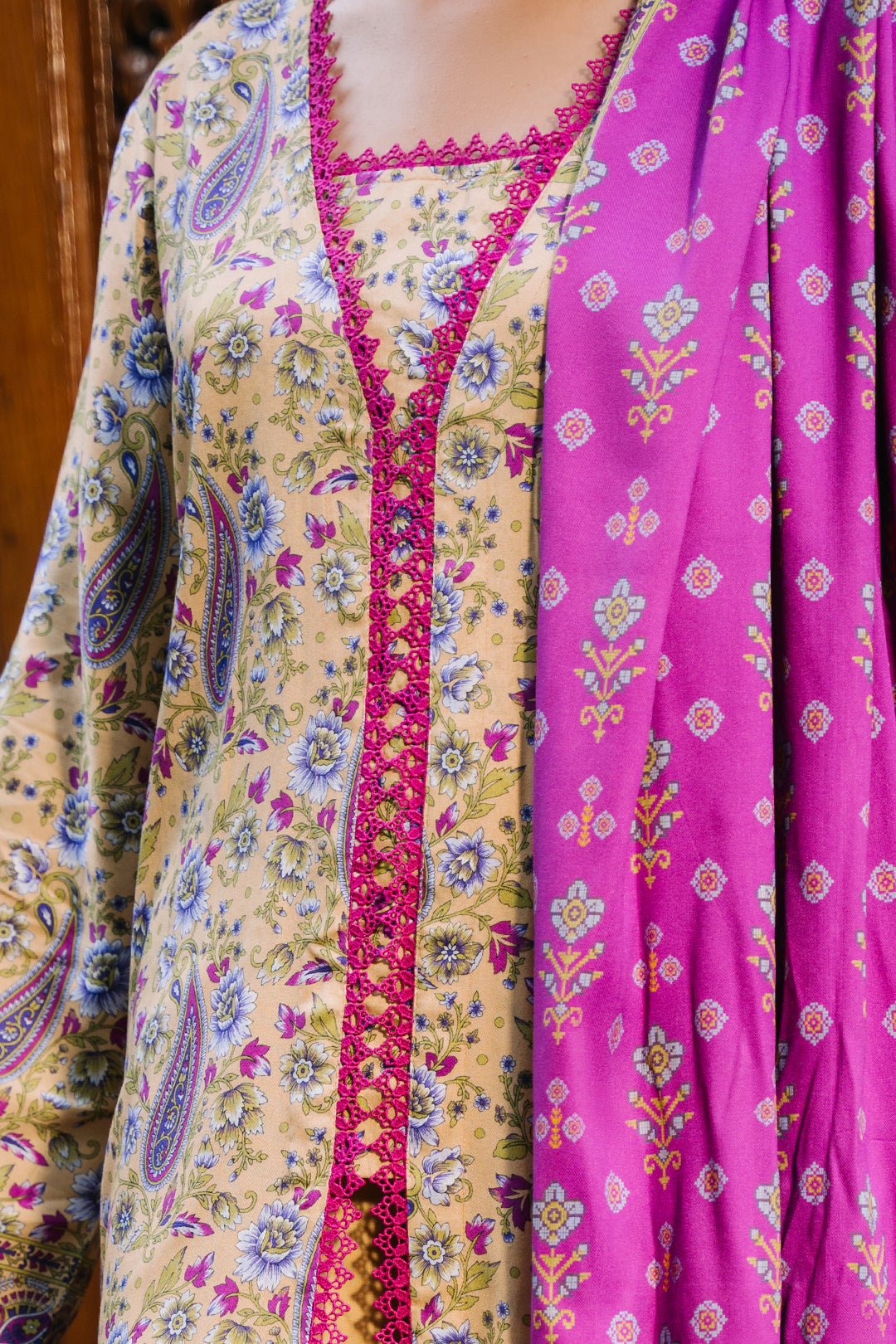 Zellbury | Unstitched 3 Piece Viscose | Shirt Shalwar Dupatta - 0297 - Designer Dress with Intricate embroidery and embellishments. Shop elegent wedding dress at Maria Faisal.