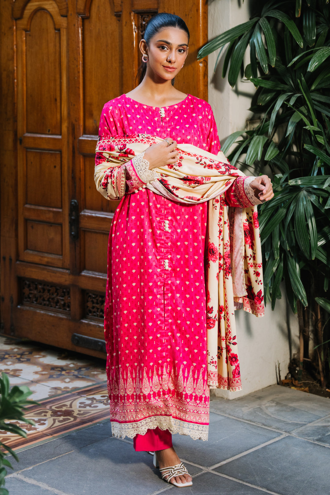 Zellbury | Unstitched 3 Piece Viscose | Shirt Shalwar Dupatta - 0300 - Designer Dress with Intricate embroidery and embellishments. Shop elegent wedding dress at Maria Faisal.