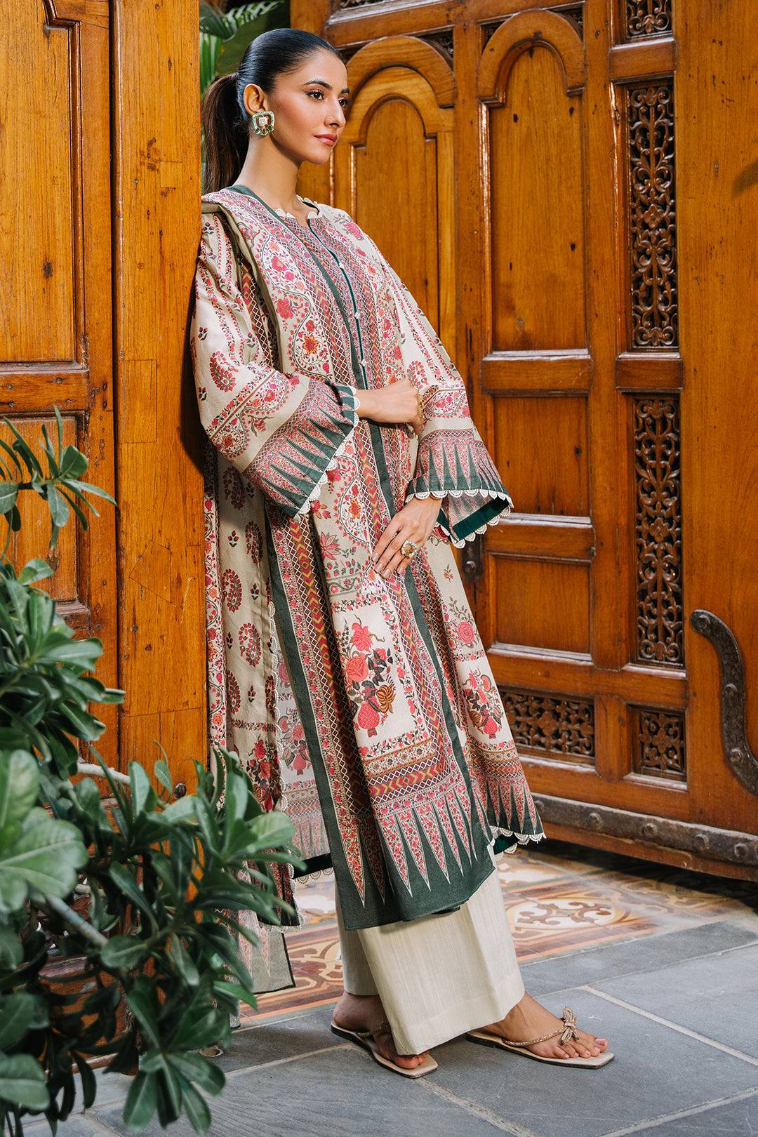 Zellbury | Unstitched 3 Piece Karandi | Shirt Shalwar Dupatta - 0302 by Maria Faisal - Registered Vendor of : Zellbury Women - type : Essential Unstitched - 100% original wedding dresses