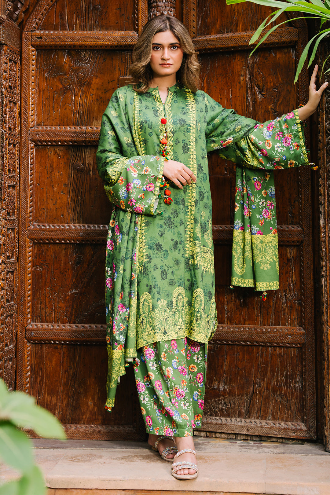 Zellbury | Unstitched 3 Piece Viscose | Shirt Shalwar Dupatta - 0305 - Designer Dress with Intricate embroidery and embellishments. Shop elegent wedding dress at Maria Faisal.