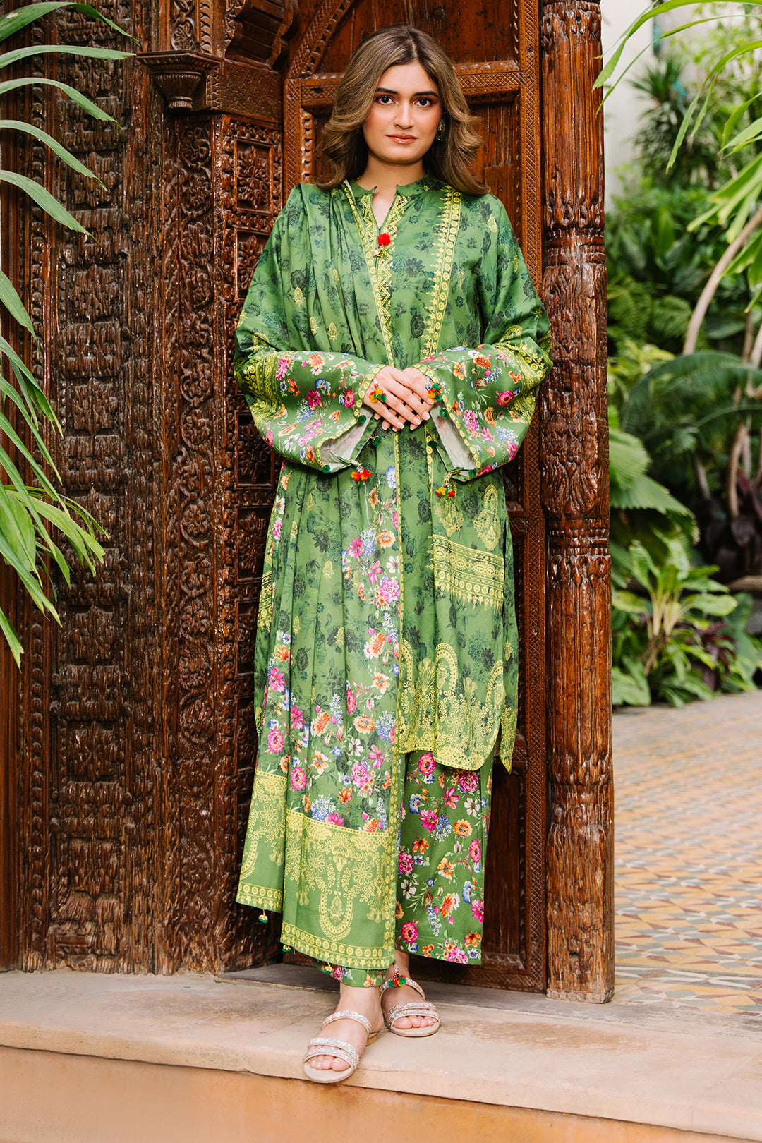 Zellbury | Unstitched 3 Piece Viscose | Shirt Shalwar Dupatta - 0305 - Designer Dress with Intricate embroidery and embellishments. Shop elegent wedding dress at Maria Faisal.