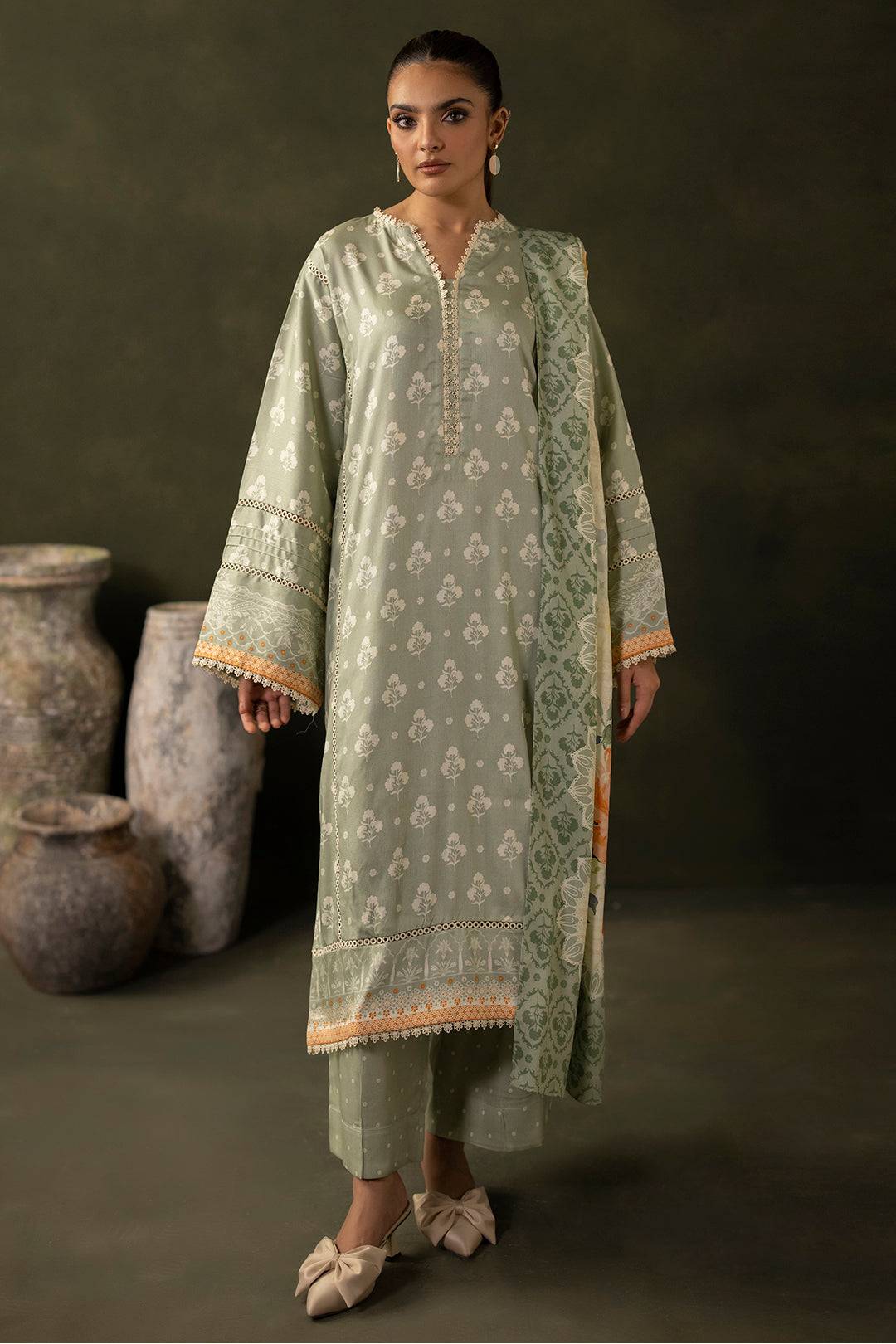 Zellbury | Unstitched 3 Piece Viscose | Shirt Shalwar Dupatta - 0306 by Maria Faisal - Registered Vendor of : Zellbury Women - type : Essential Unstitched - 100% original wedding dresses