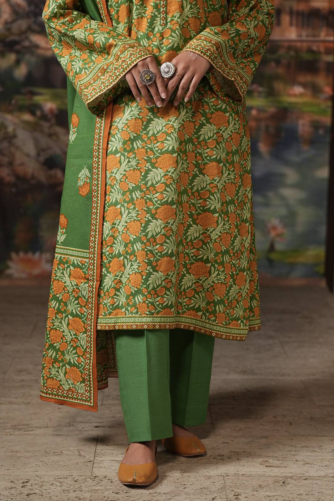 Zellbury | Unstitched 3 Piece Khaddar | Shirt Shalwar Dupatta - 0358 by Maria Faisal - Registered Vendor of : Zellbury Women - type : Essential Unstitched - 100% original wedding dresses