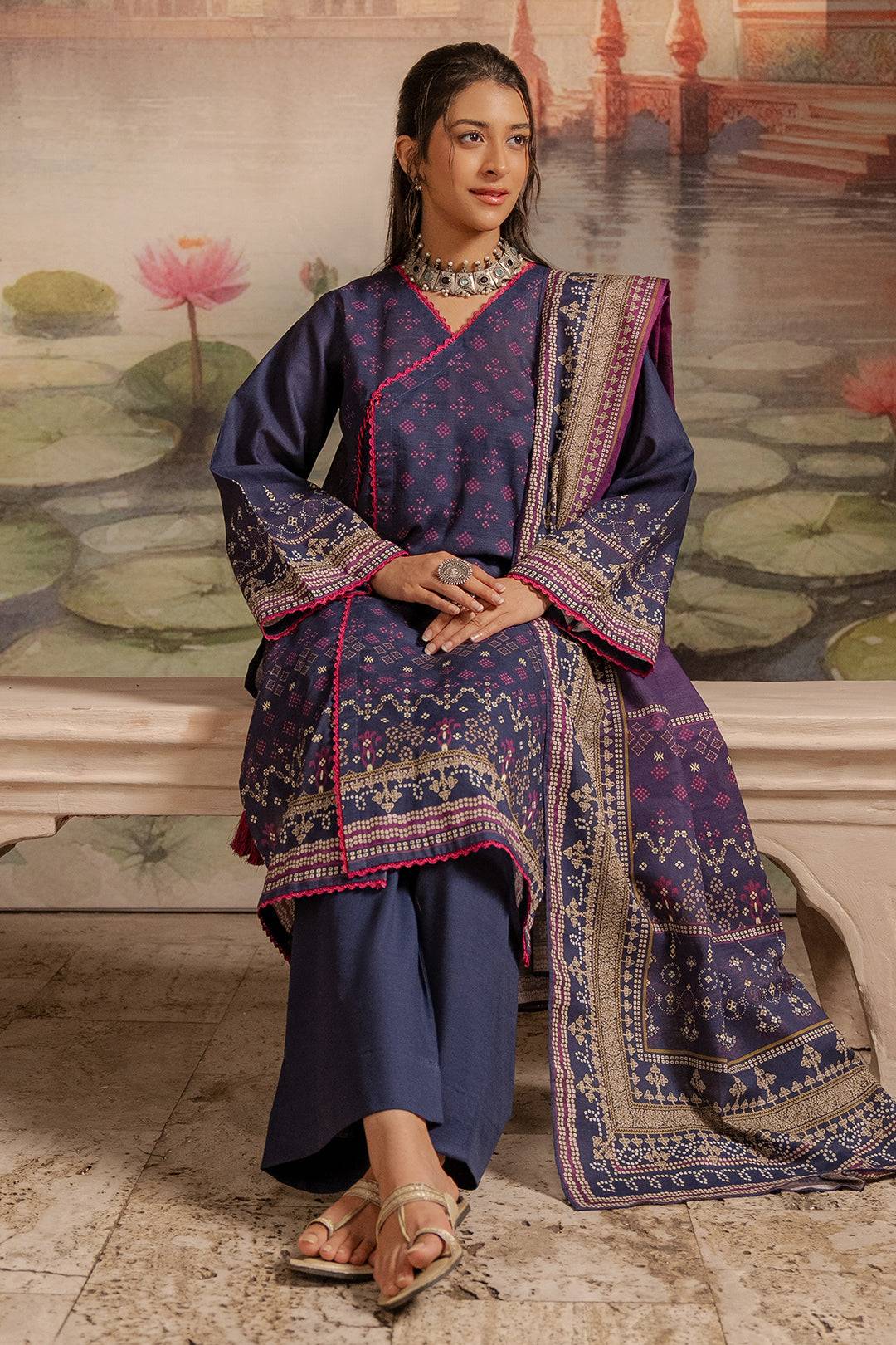 Zellbury | Unstitched 3 Piece Khaddar | Shirt Shalwar Dupatta - 0363 by Maria Faisal - Registered Vendor of : Zellbury Women - type : Essential Unstitched - 100% original wedding dresses