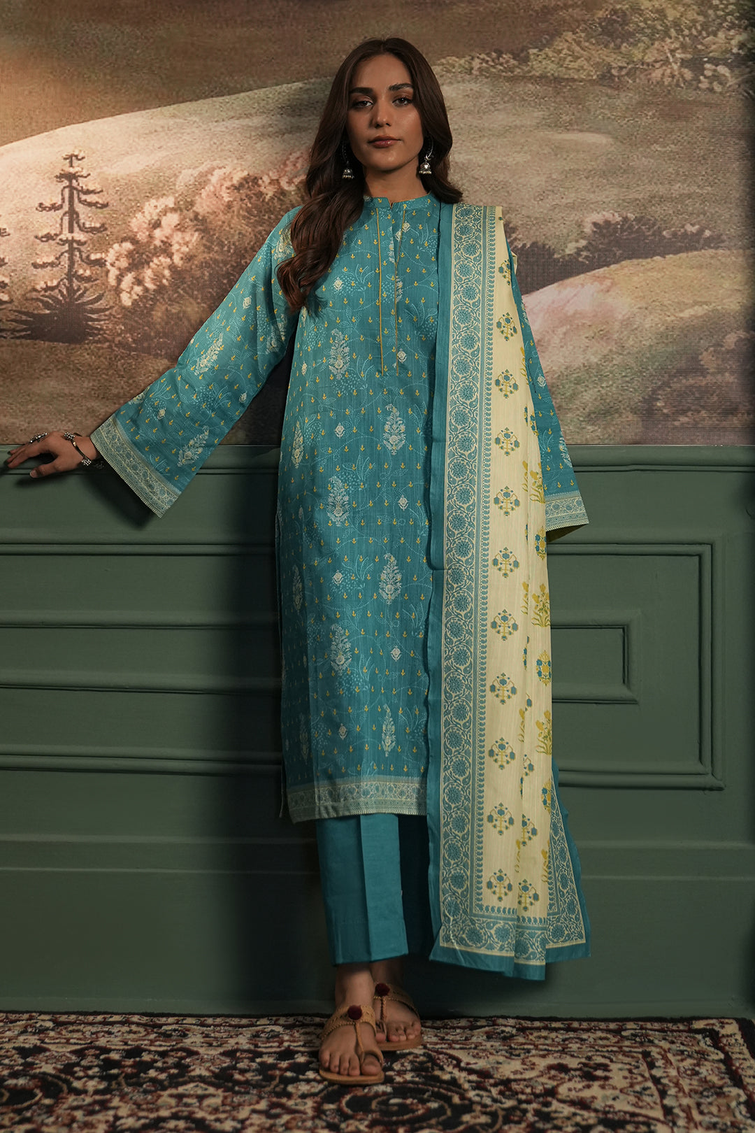 Zellbury | Unstitched 3 Piece Khaddar | Shirt Shalwar Dupatta - 0364 - Designer Dress with Intricate embroidery and embellishments. Shop elegent wedding dress at Maria Faisal.