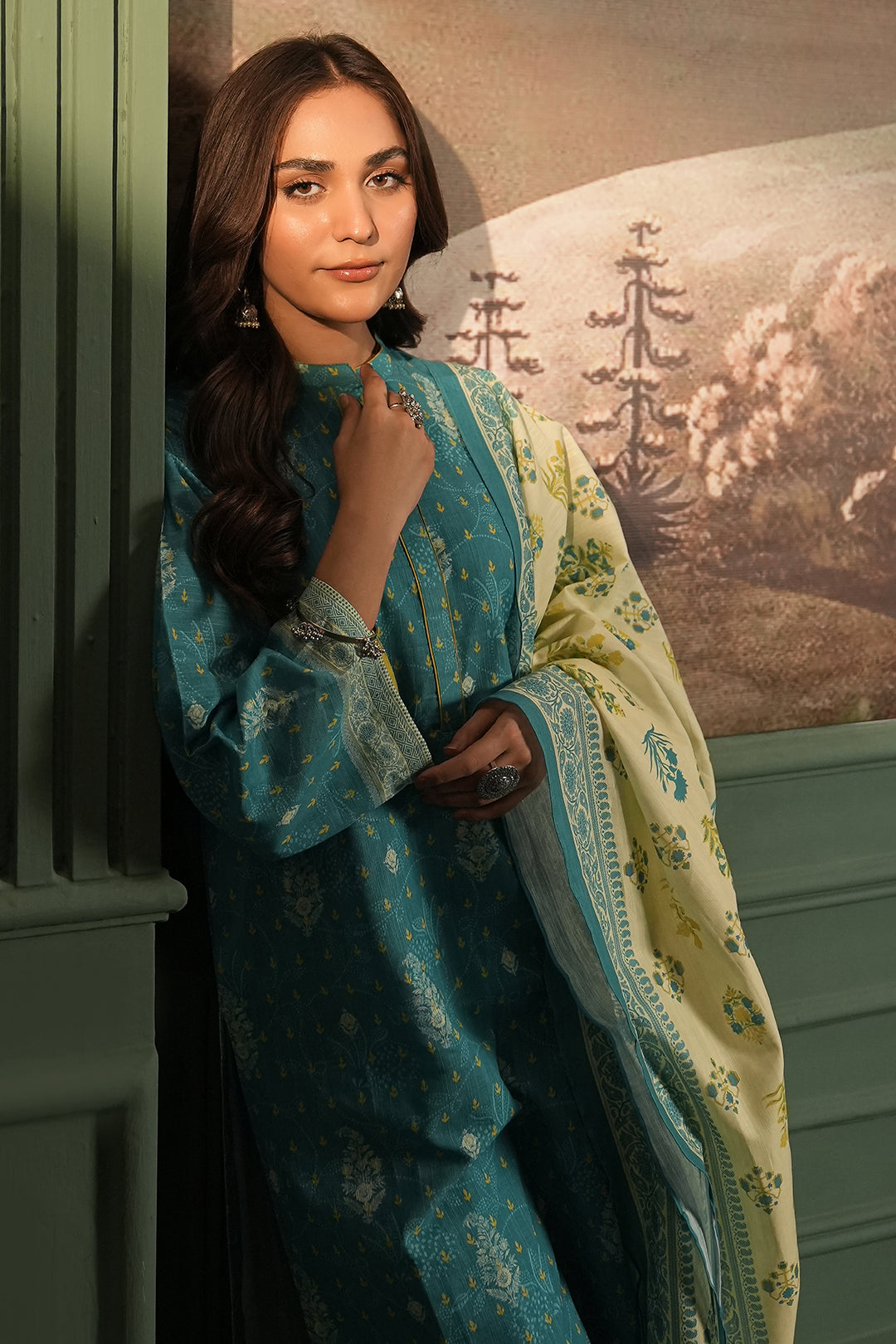 Zellbury | Unstitched 3 Piece Khaddar | Shirt Shalwar Dupatta - 0364 - Designer Dress with Intricate embroidery and embellishments. Shop elegent wedding dress at Maria Faisal.
