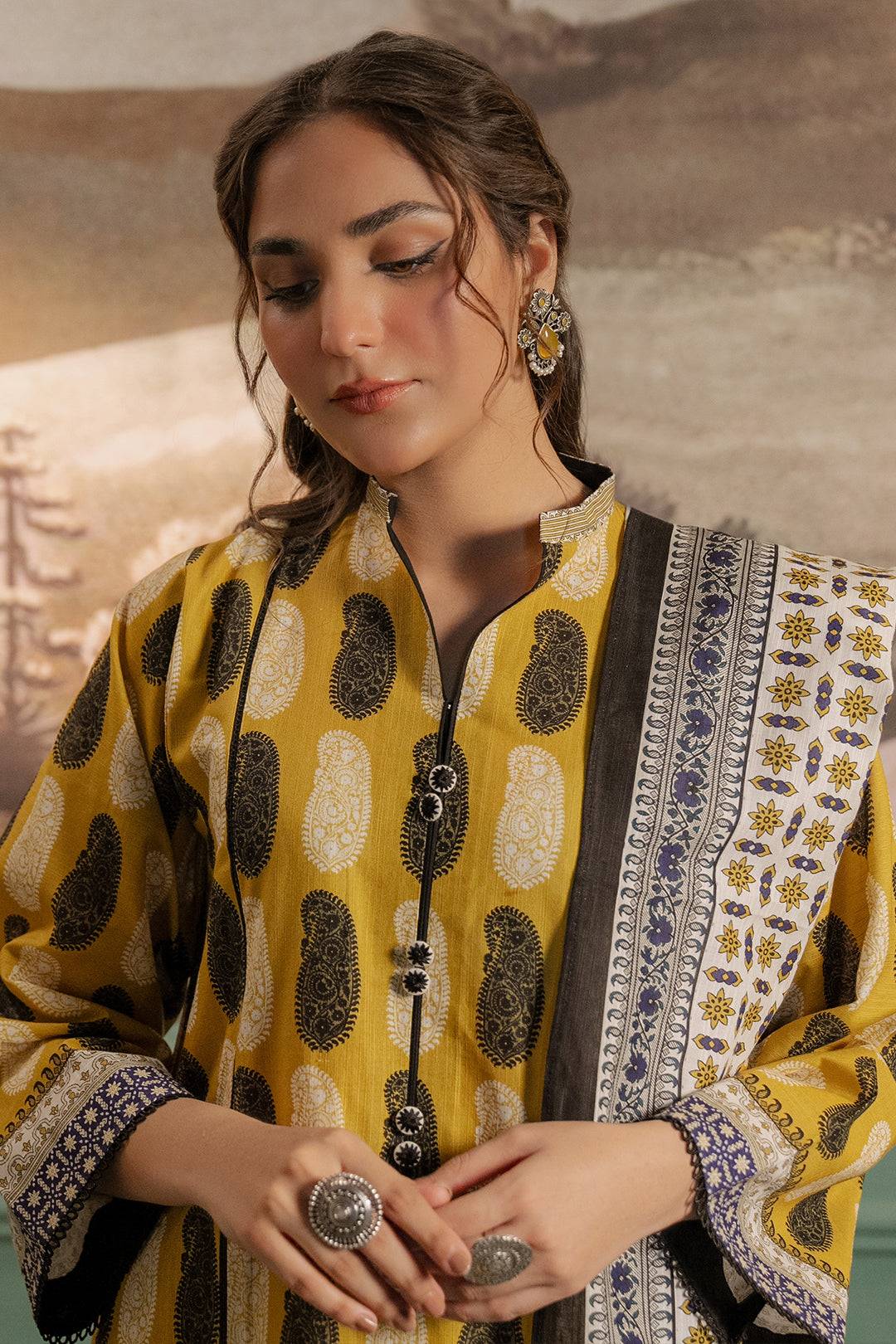 Zellbury | Unstitched 3 Piece Khaddar | Shirt Shalwar Dupatta - 0371 by Maria Faisal - Registered Vendor of : Zellbury Women - type : Essential Unstitched - 100% original wedding dresses