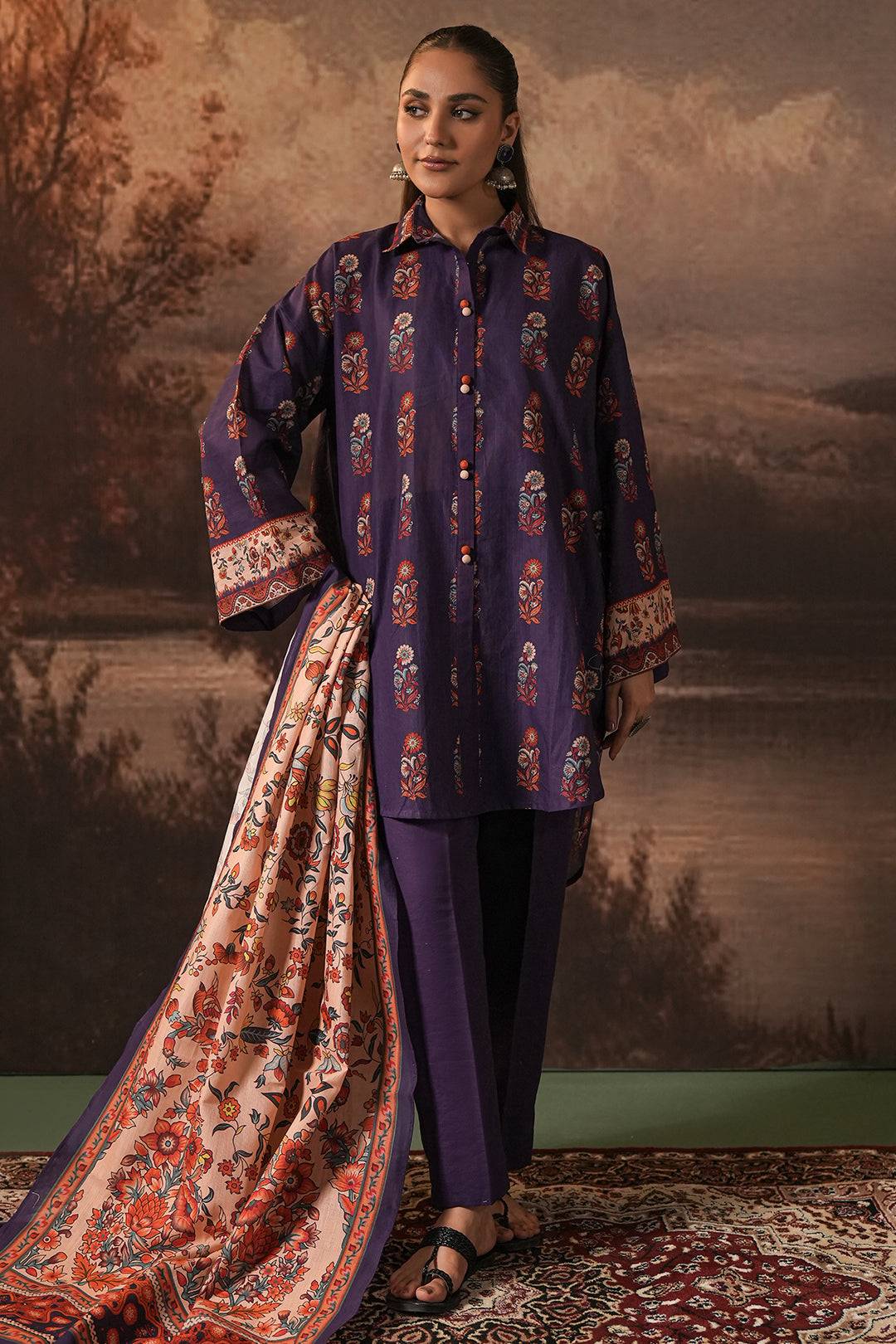 Zellbury | Unstitched 3 Piece Khaddar | Shirt Shalwar Dupatta - 0372 by Maria Faisal - Registered Vendor of : Zellbury Women - type : Essential Unstitched - 100% original wedding dresses