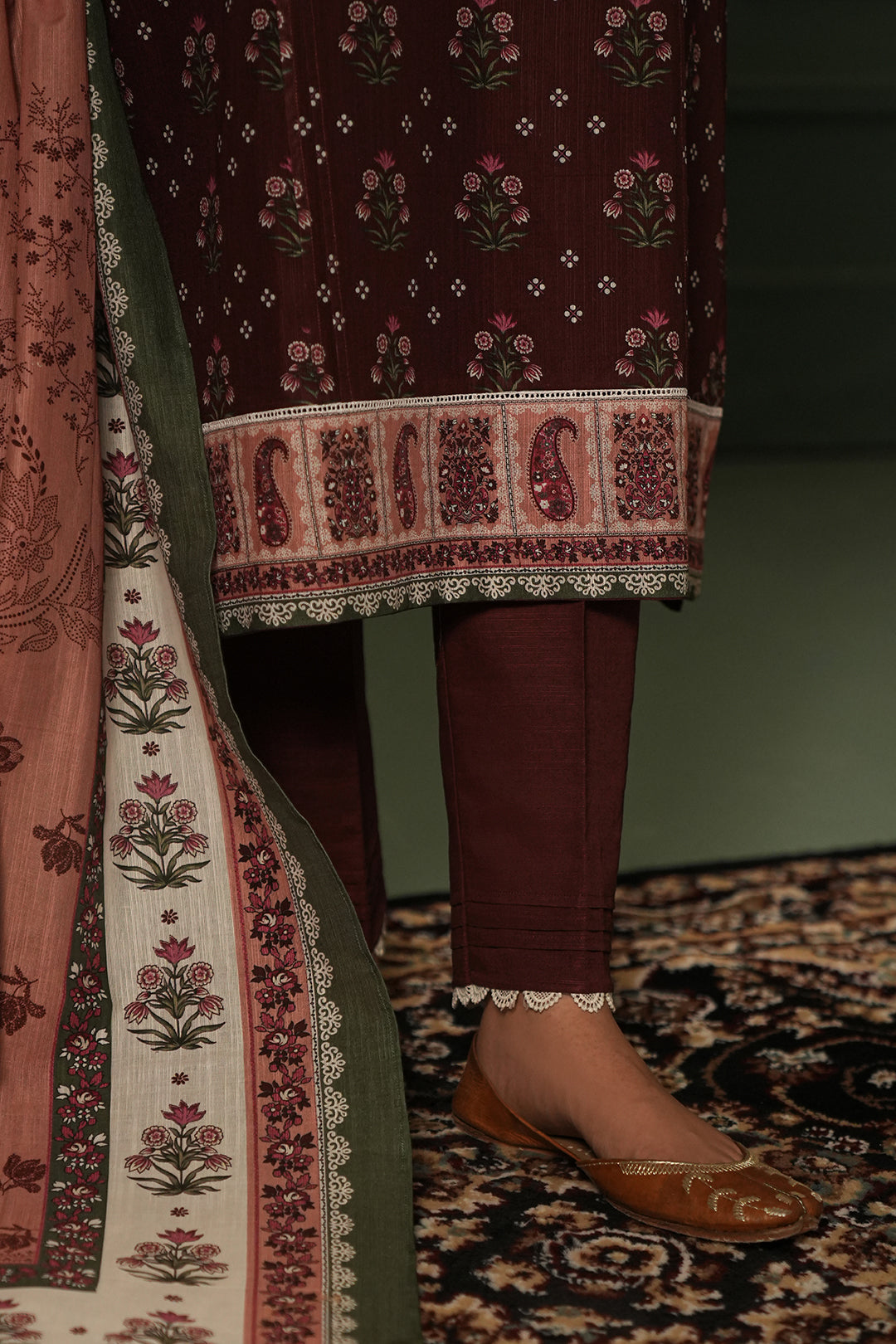Zellbury | Unstitched 3 Piece Khaddar | Shirt Shalwar Dupatta - 0373 - Designer Dress with Intricate embroidery and embellishments. Shop elegent wedding dress at Maria Faisal.