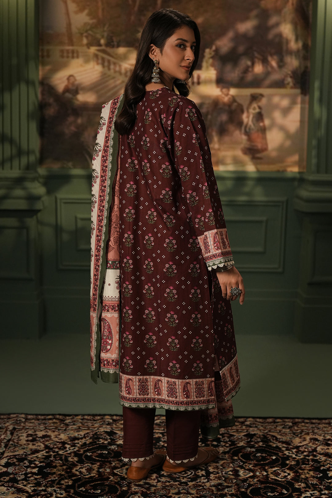 Zellbury | Unstitched 3 Piece Khaddar | Shirt Shalwar Dupatta - 0373 - Designer Dress with Intricate embroidery and embellishments. Shop elegent wedding dress at Maria Faisal.