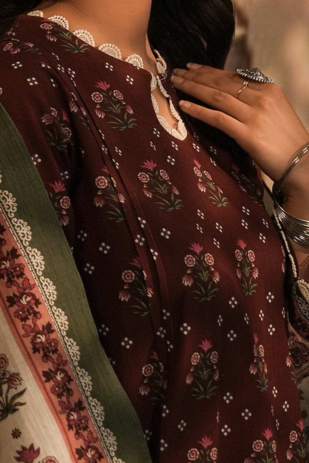 Zellbury | Unstitched 3 Piece Khaddar | Shirt Shalwar Dupatta - 0373 - Designer Dress with Intricate embroidery and embellishments. Shop elegent wedding dress at Maria Faisal.