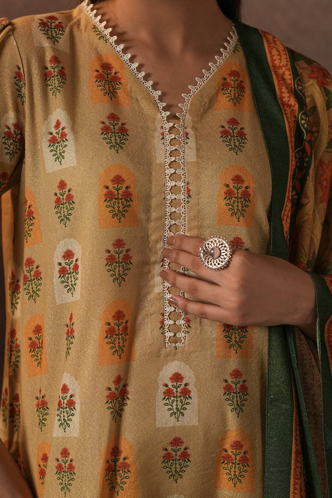 Zellbury | Unstitched 3 Piece Karandi | Shirt Shalwar Dupatta - 0379 by Maria Faisal - Registered Vendor of : Zellbury Women - type : Essential Unstitched - 100% original wedding dresses