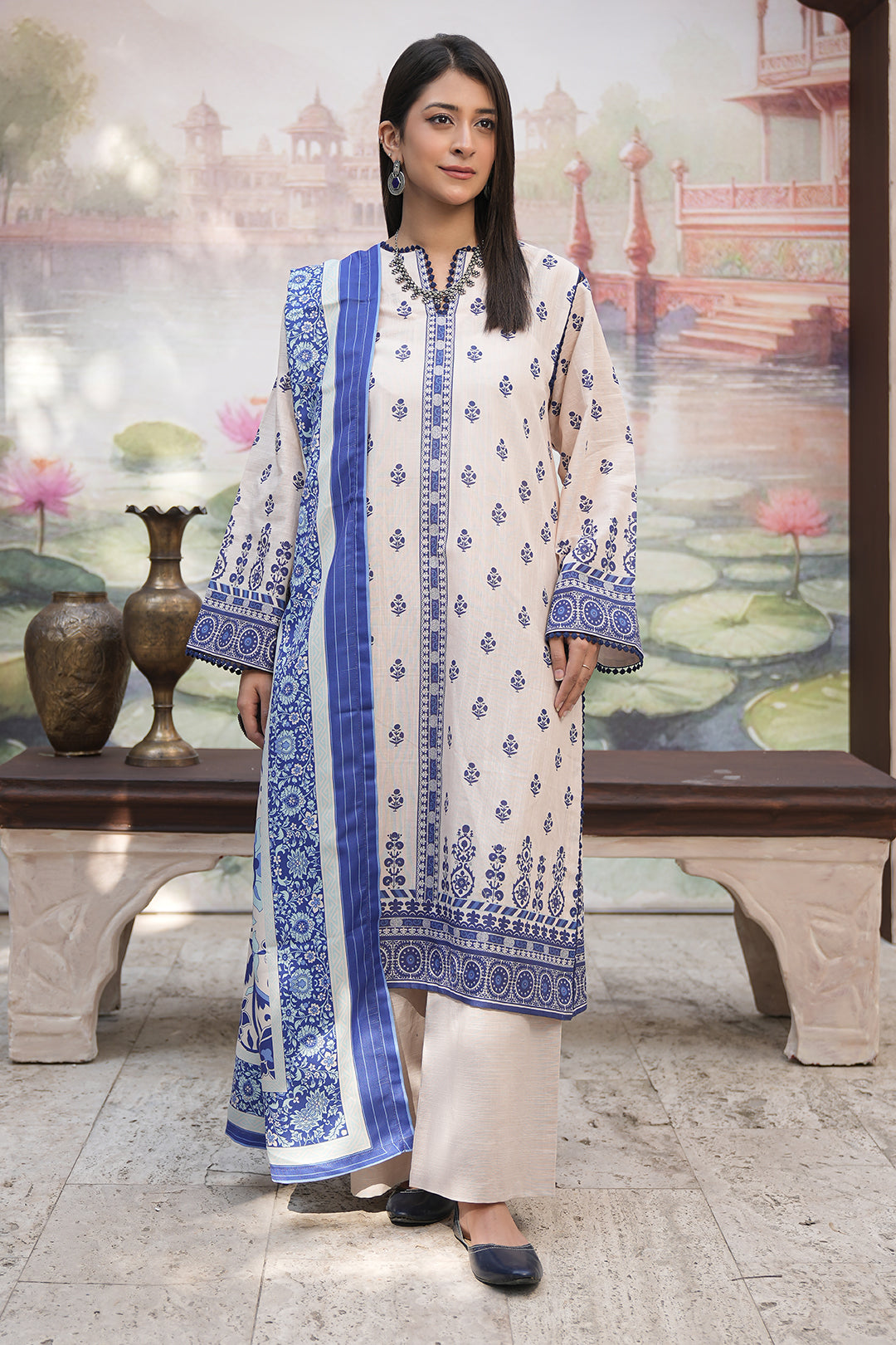 Zellbury | Unstitched 3 Piece Khaddar | Shirt Shalwar Shawl - 0382 - Designer Dress with Intricate embroidery and embellishments. Shop elegent wedding dress at Maria Faisal.