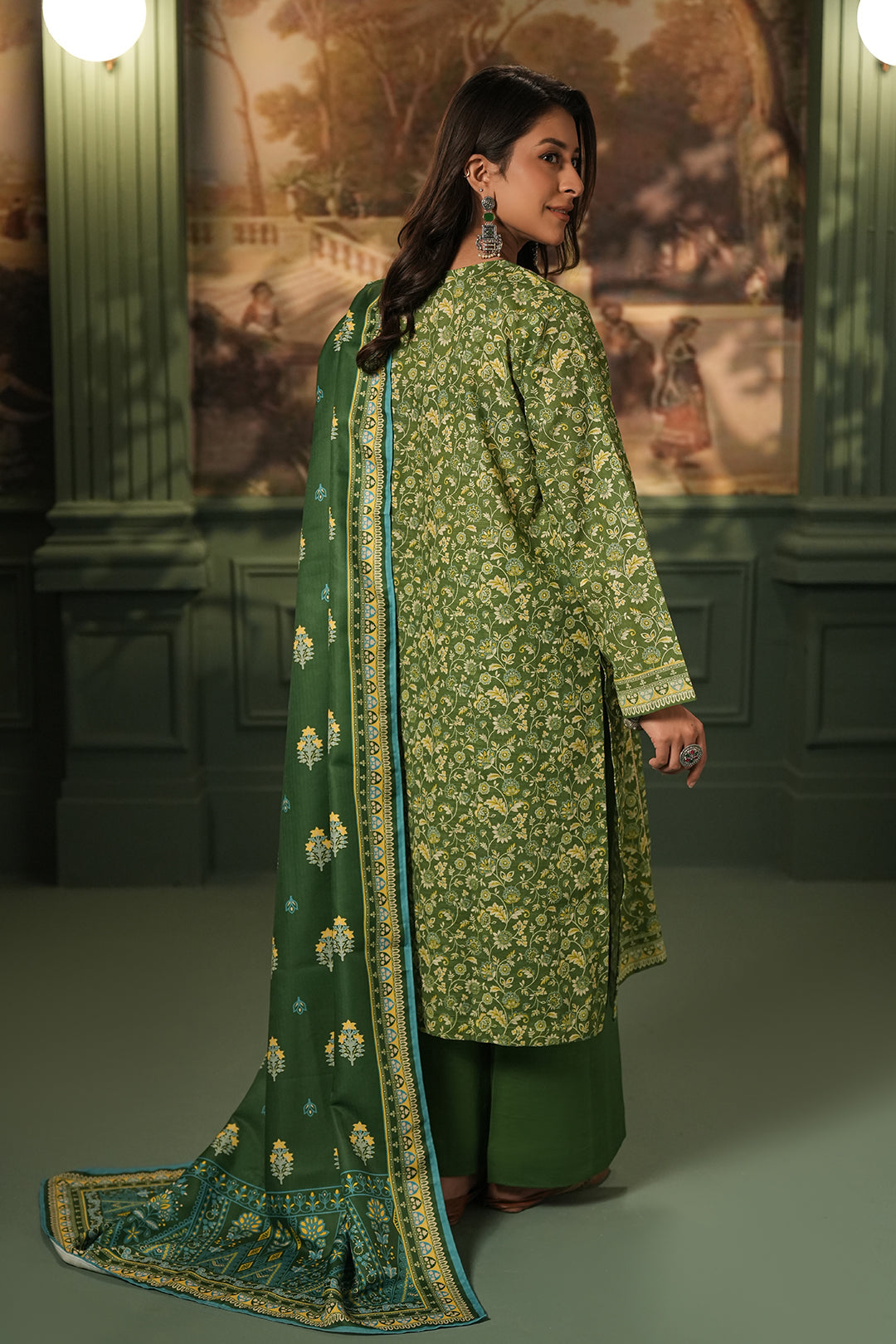 Zellbury | Unstitched 3 Piece Khaddar | Shirt Shalwar Shawl - 0384 - Designer Dress with Intricate embroidery and embellishments. Shop elegent wedding dress at Maria Faisal.