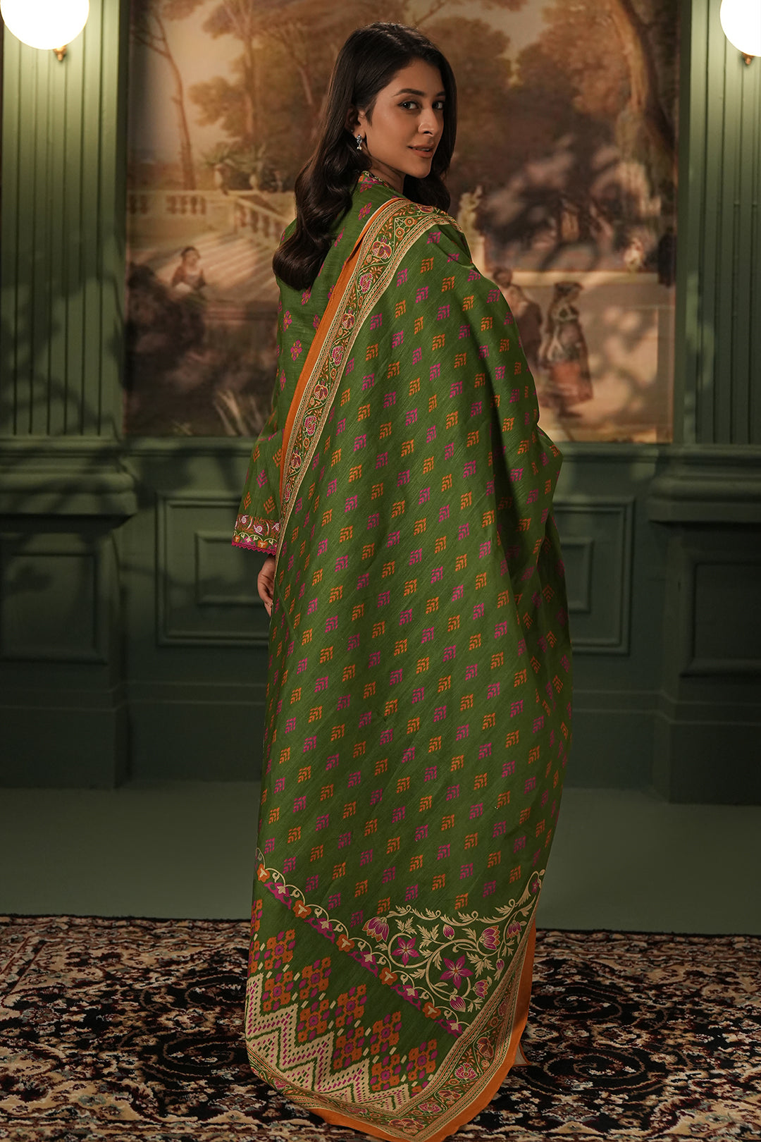 Zellbury | Unstitched 3 Piece Khaddar | Shirt Shalwar Dupatta - 0386 - Designer Dress with Intricate embroidery and embellishments. Shop elegent wedding dress at Maria Faisal.