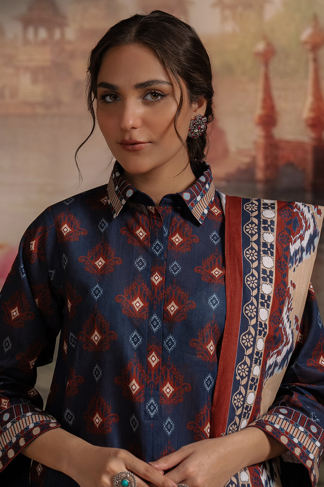 Zellbury | Unstitched 3 Piece Khaddar | Shirt Shalwar Dupatta - 0387 - Designer Dress with Intricate embroidery and embellishments. Shop elegent wedding dress at Maria Faisal.