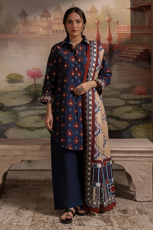 Zellbury | Unstitched 3 Piece Khaddar | Shirt Shalwar Dupatta - 0387 by Maria Faisal - Registered Vendor of : Zellbury Women - type : Essential Unstitched - 100% original wedding dresses