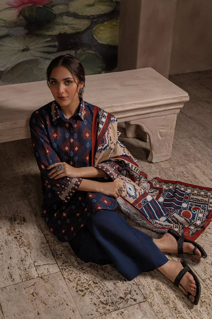 Zellbury | Unstitched 3 Piece Khaddar | Shirt Shalwar Dupatta - 0387 by Maria Faisal - Registered Vendor of : Zellbury Women - type : Essential Unstitched - 100% original wedding dresses