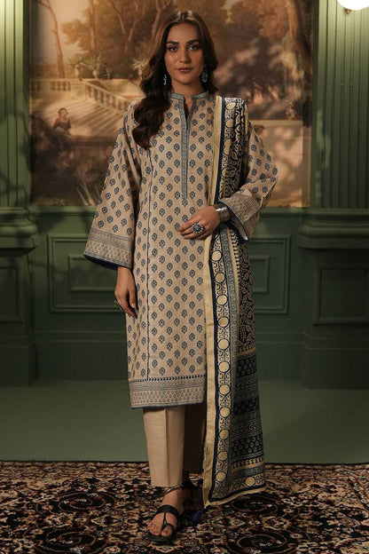 Zellbury | Unstitched 3 Piece Khaddar | Shirt Shalwar Shawl - 0392 by Maria Faisal - Registered Vendor of : Zellbury Women - type : Essential Unstitched - 100% original wedding dresses