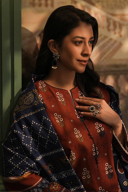 Zellbury | Unstitched 3 Piece Khaddar | Shirt Shalwar Dupatta - 0394 by Maria Faisal - Registered Vendor of : Zellbury Women - type : Essential Unstitched - 100% original wedding dresses