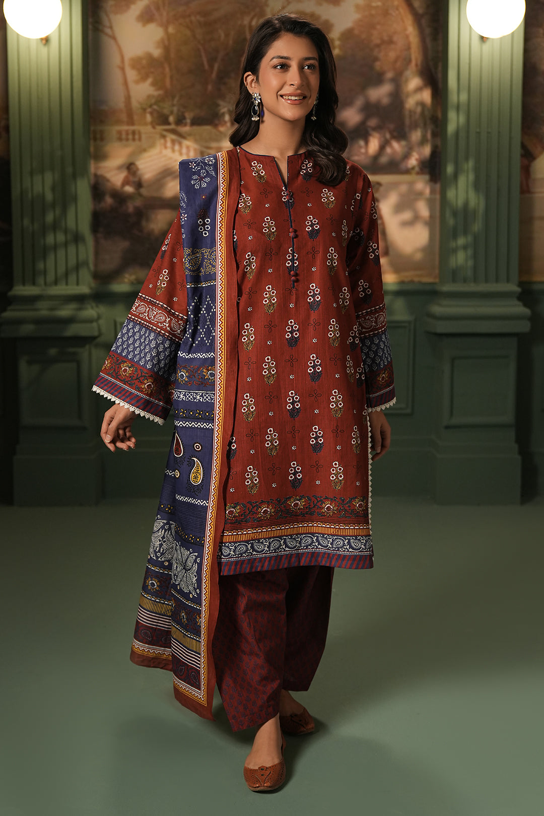 Zellbury | Unstitched 3 Piece Khaddar | Shirt Shalwar Dupatta - 0394 - Designer Dress with Intricate embroidery and embellishments. Shop elegent wedding dress at Maria Faisal.