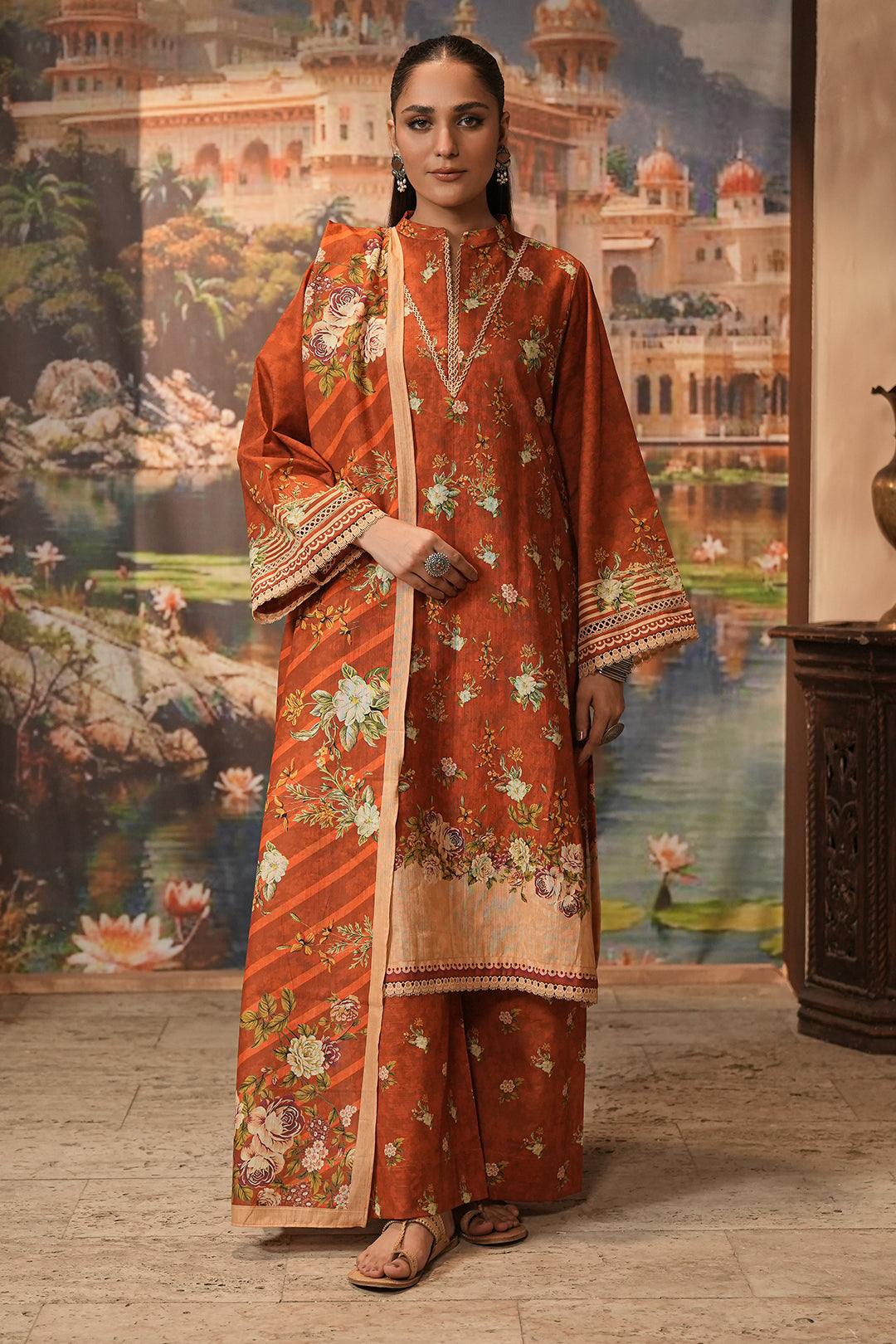 Zellbury | Unstitched 3 Piece Khaddar | Shirt Shalwar Dupatta - 0395 - Designer Dress with Intricate embroidery and embellishments. Shop elegent wedding dress at Maria Faisal.