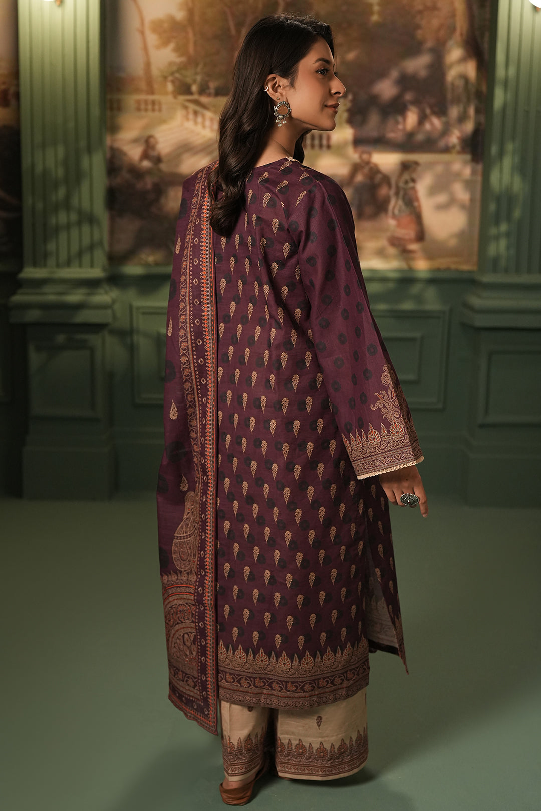Zellbury | Unstitched 3 Piece Khaddar | Shirt Shalwar Dupatta - 0396 - Designer Dress with Intricate embroidery and embellishments. Shop elegent wedding dress at Maria Faisal.