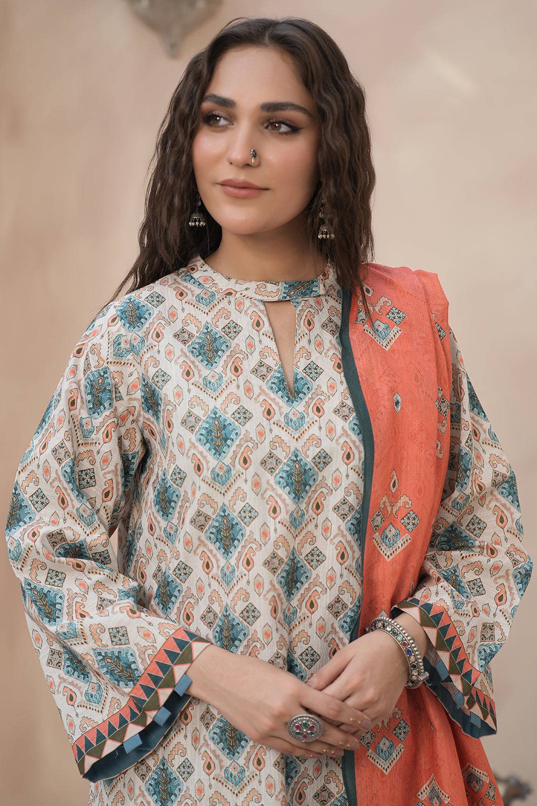 Zellbury | Unstitched 3 Piece Khaddar | Shirt Shalwar Dupatta - 0443 by Maria Faisal - Registered Vendor of : Zellbury Women - type : Essential Unstitched - 100% original wedding dresses