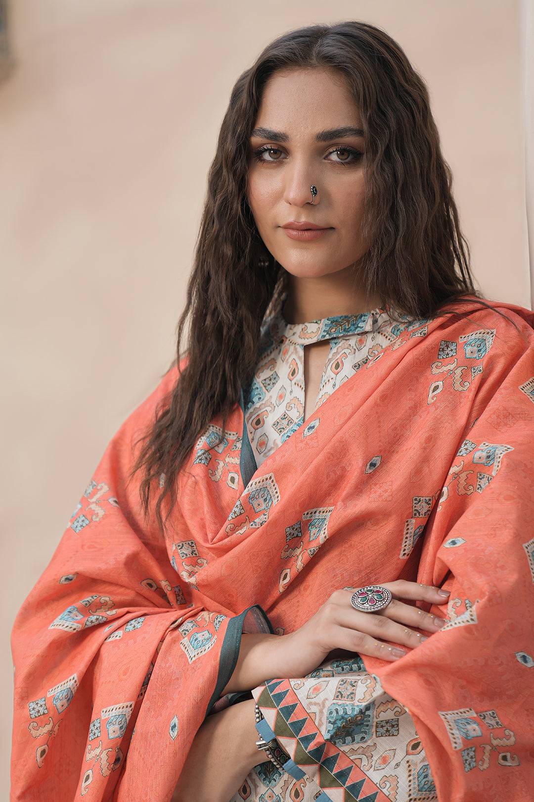 Zellbury | Unstitched 3 Piece Khaddar | Shirt Shalwar Dupatta - 0443 by Maria Faisal - Registered Vendor of : Zellbury Women - type : Essential Unstitched - 100% original wedding dresses